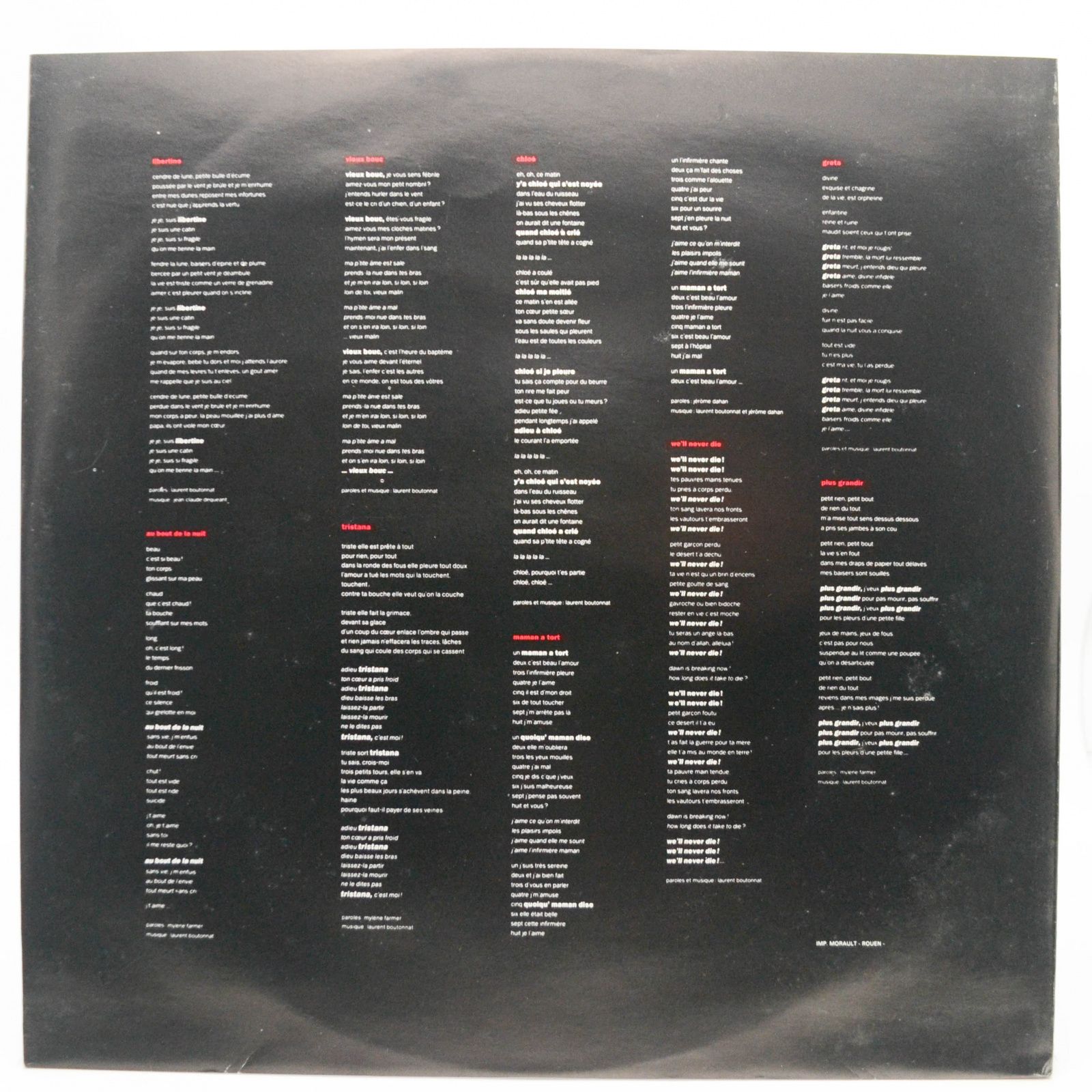 Mylène Farmer — Cendres De Lune (France), 1986