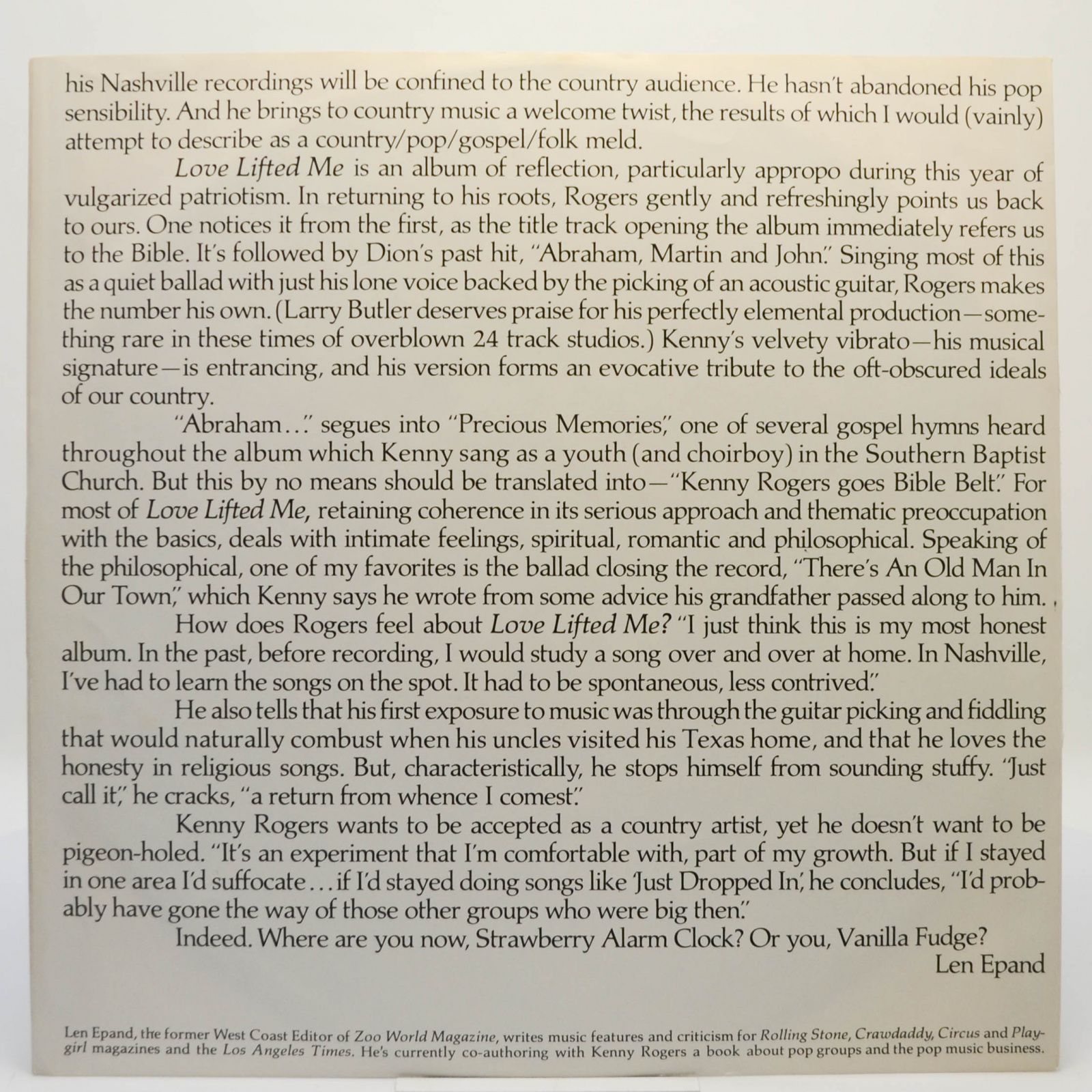 Kenny Rogers — Love Lifted Me, 1976