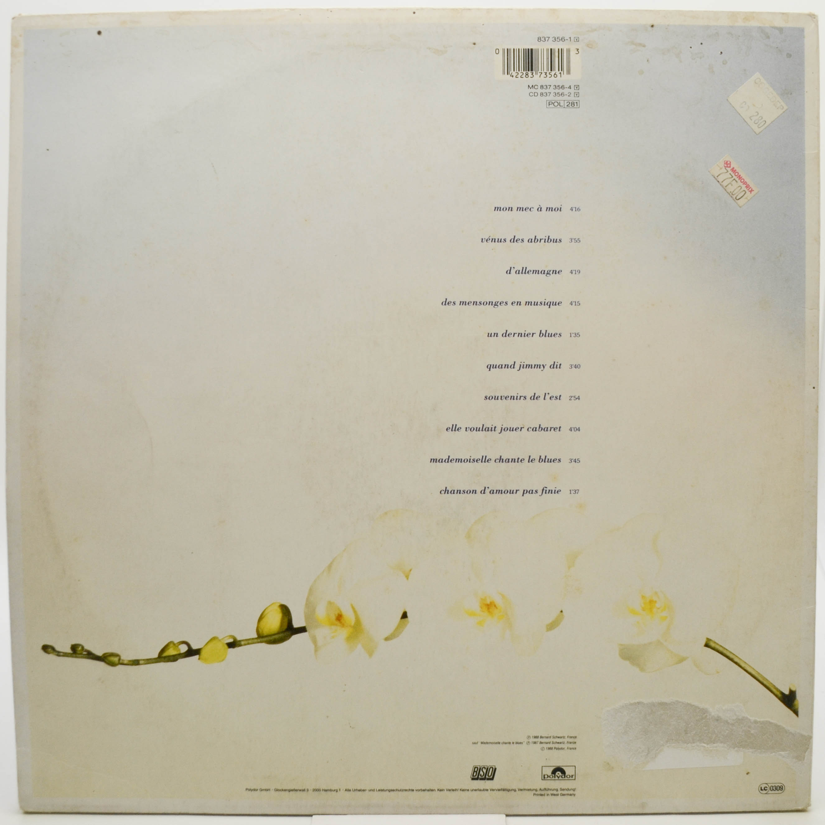 Patricia Kaas — Mademoiselle Chante... (1-st, France), 1988