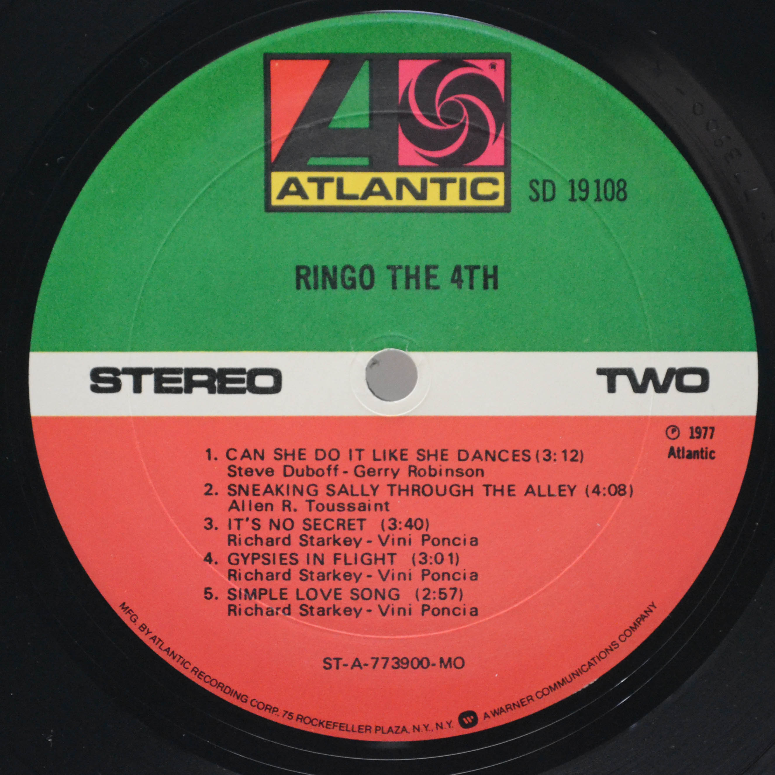 Ringo Starr — Ringo The 4th (USA), 1977
