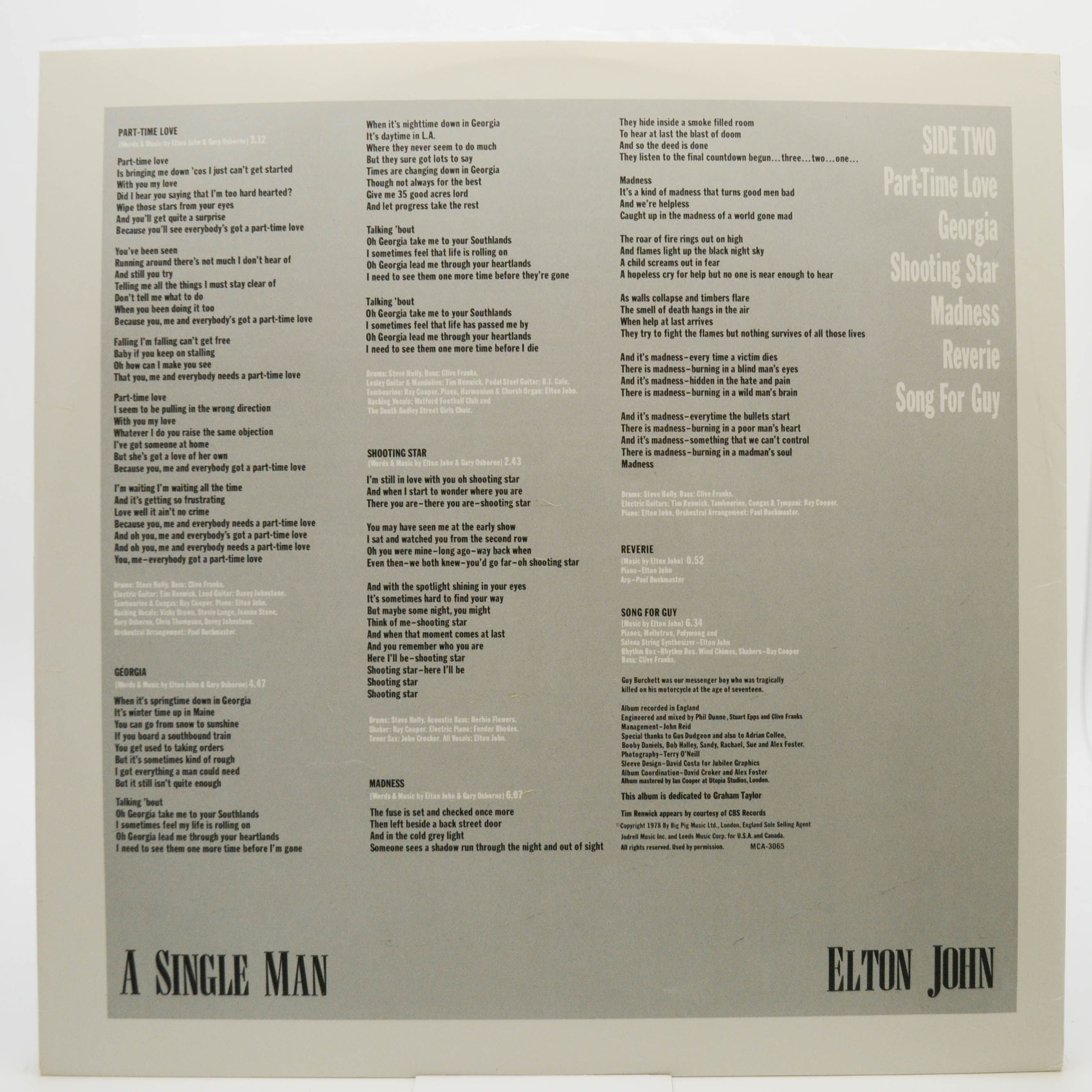 Elton John — A Single Man (USA), 1978