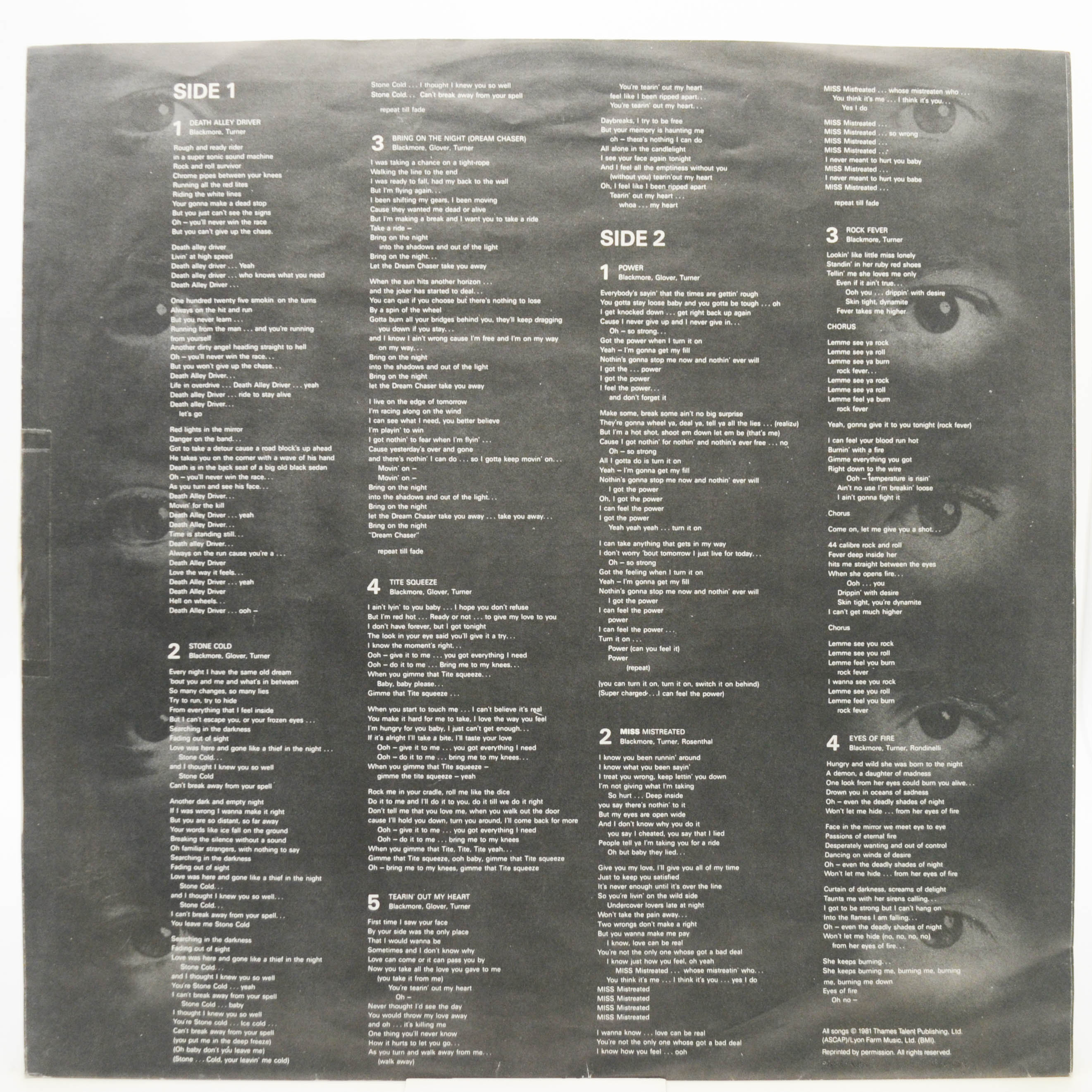 Rainbow — Straight Between The Eyes, 1982