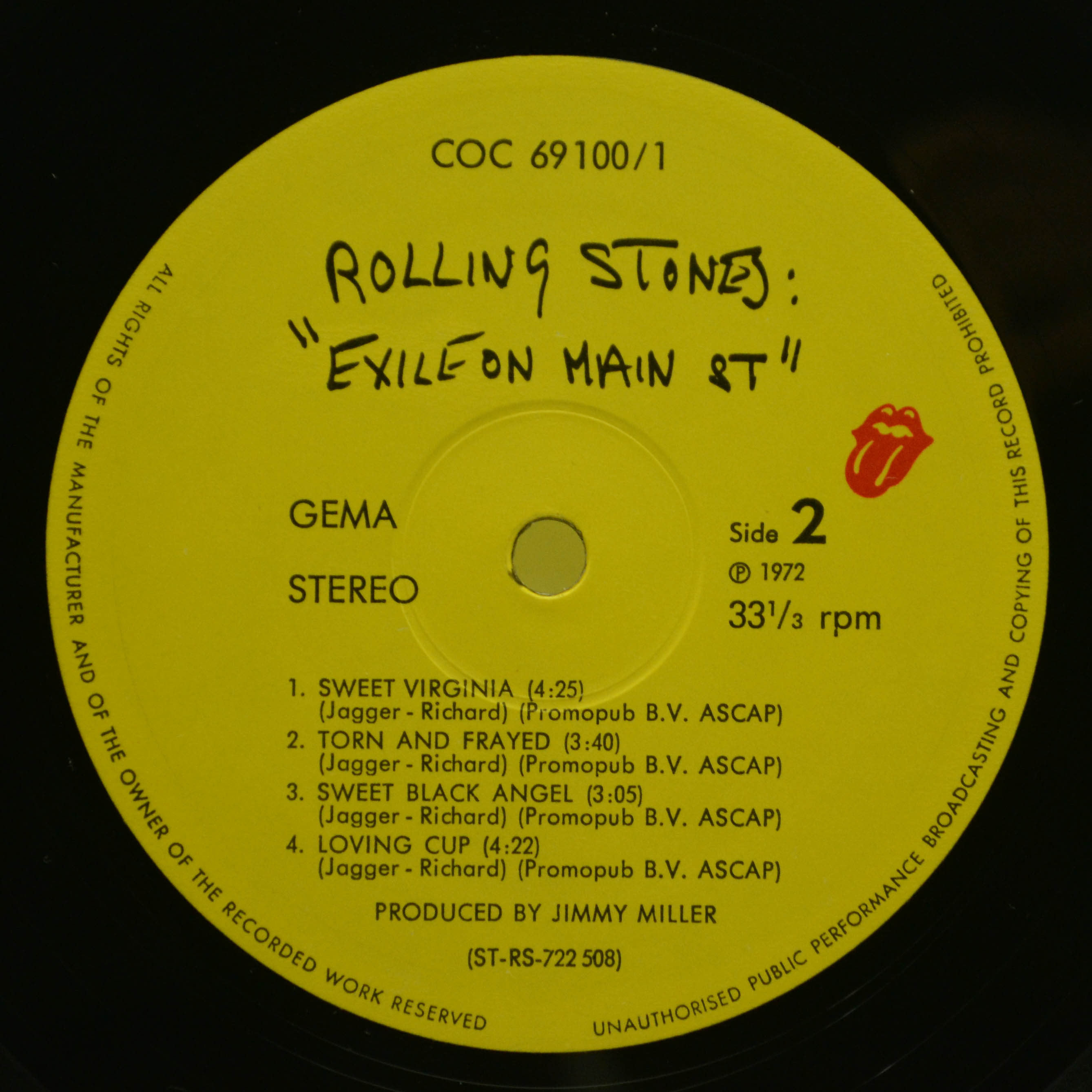Rolling Stones — Exile On Main St (2LP), 1972