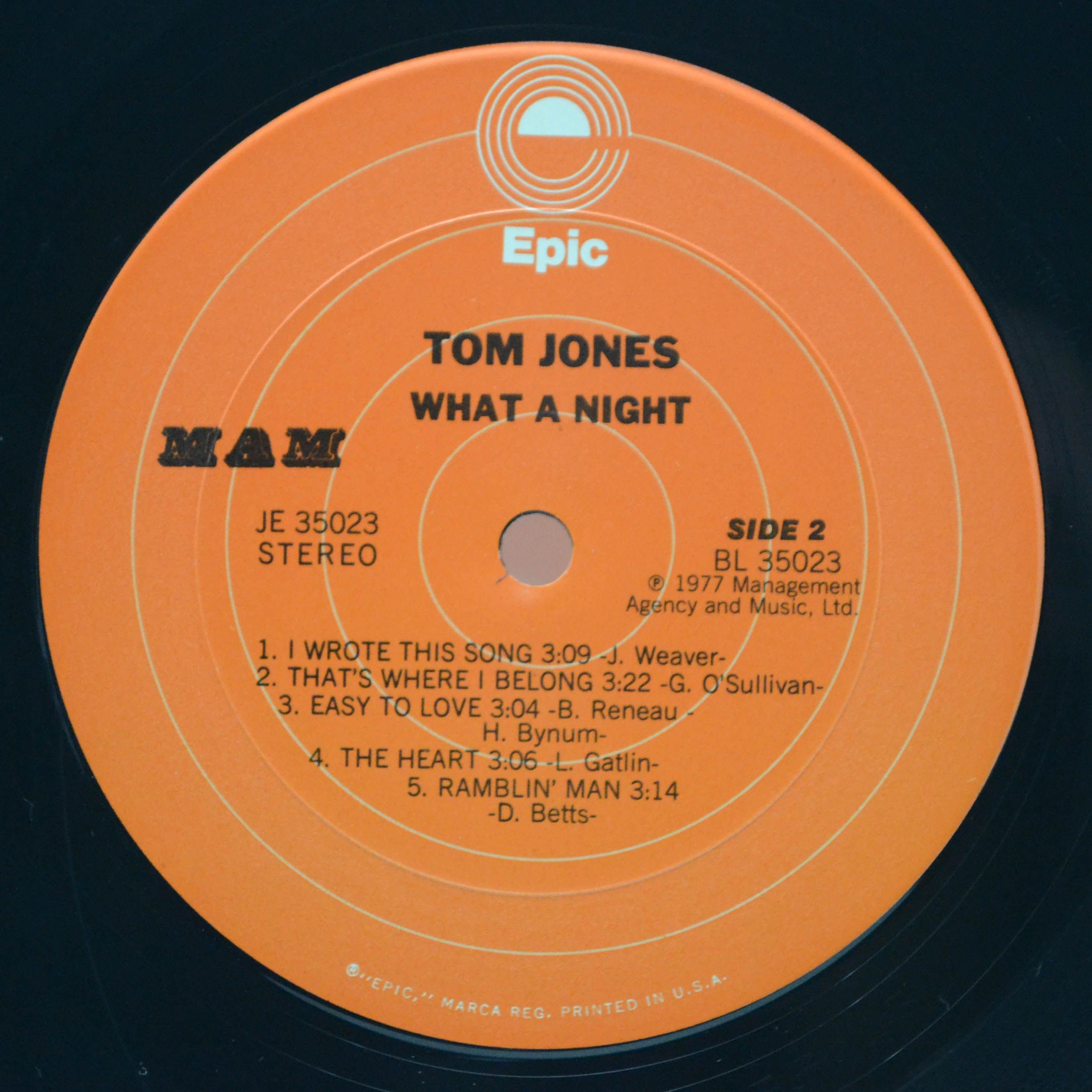 Tom Jones — What A Night (USA), 1977