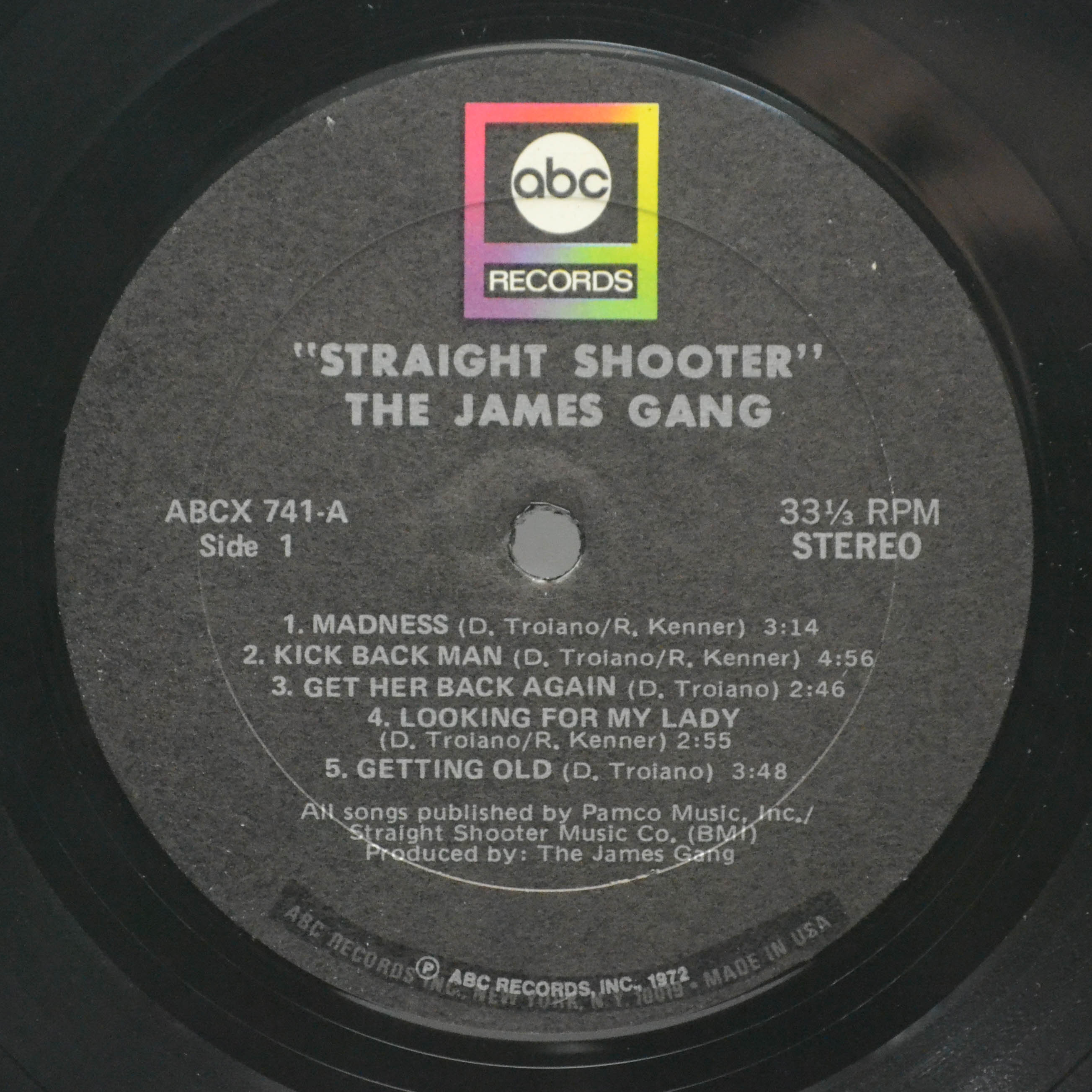James Gang — Straight Shooter (1-st, USA), 1972