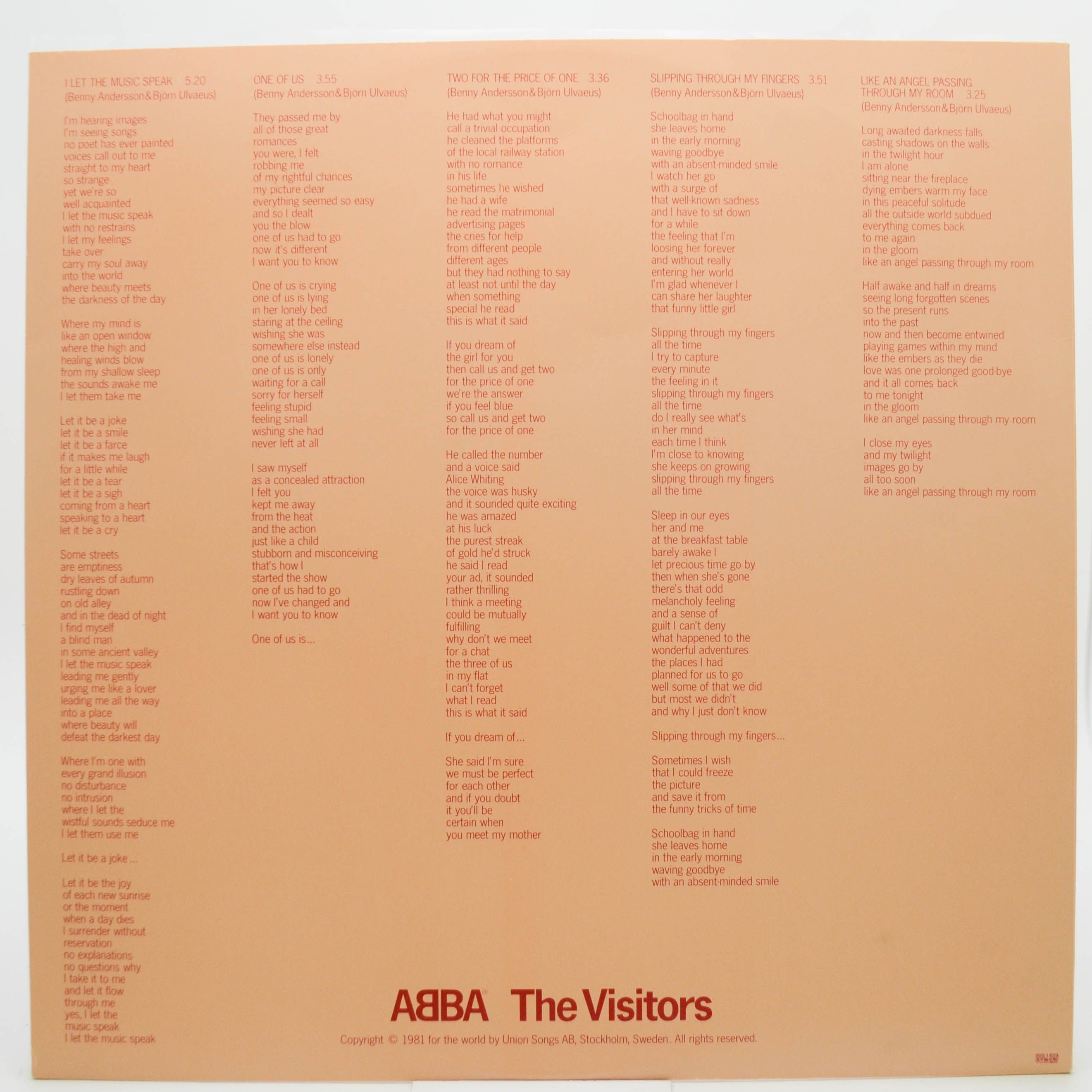 ABBA — The Visitors (1-st, Sweden), 1981