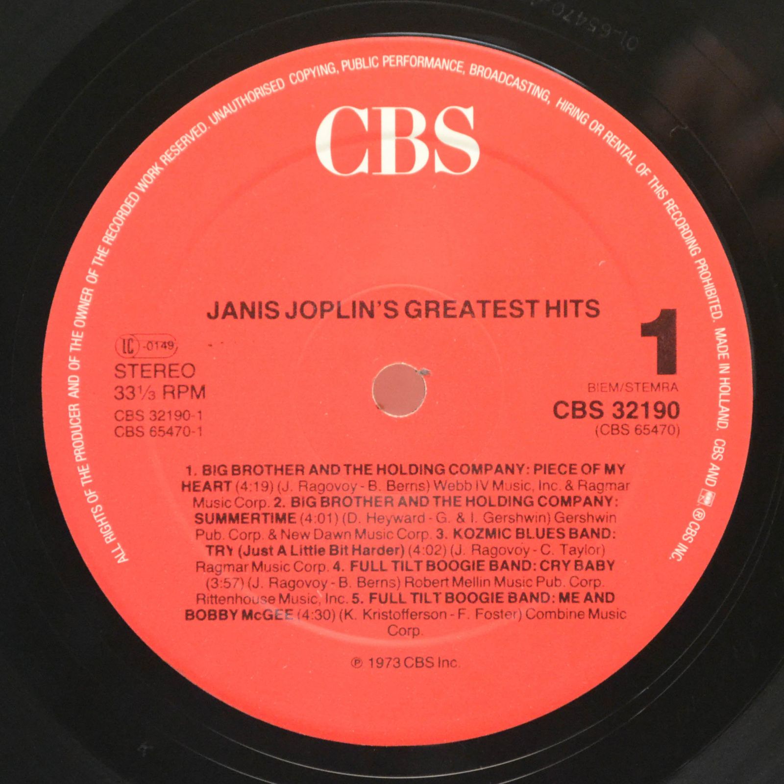 Janis Joplin — Janis Joplin's Greatest Hits, 1973