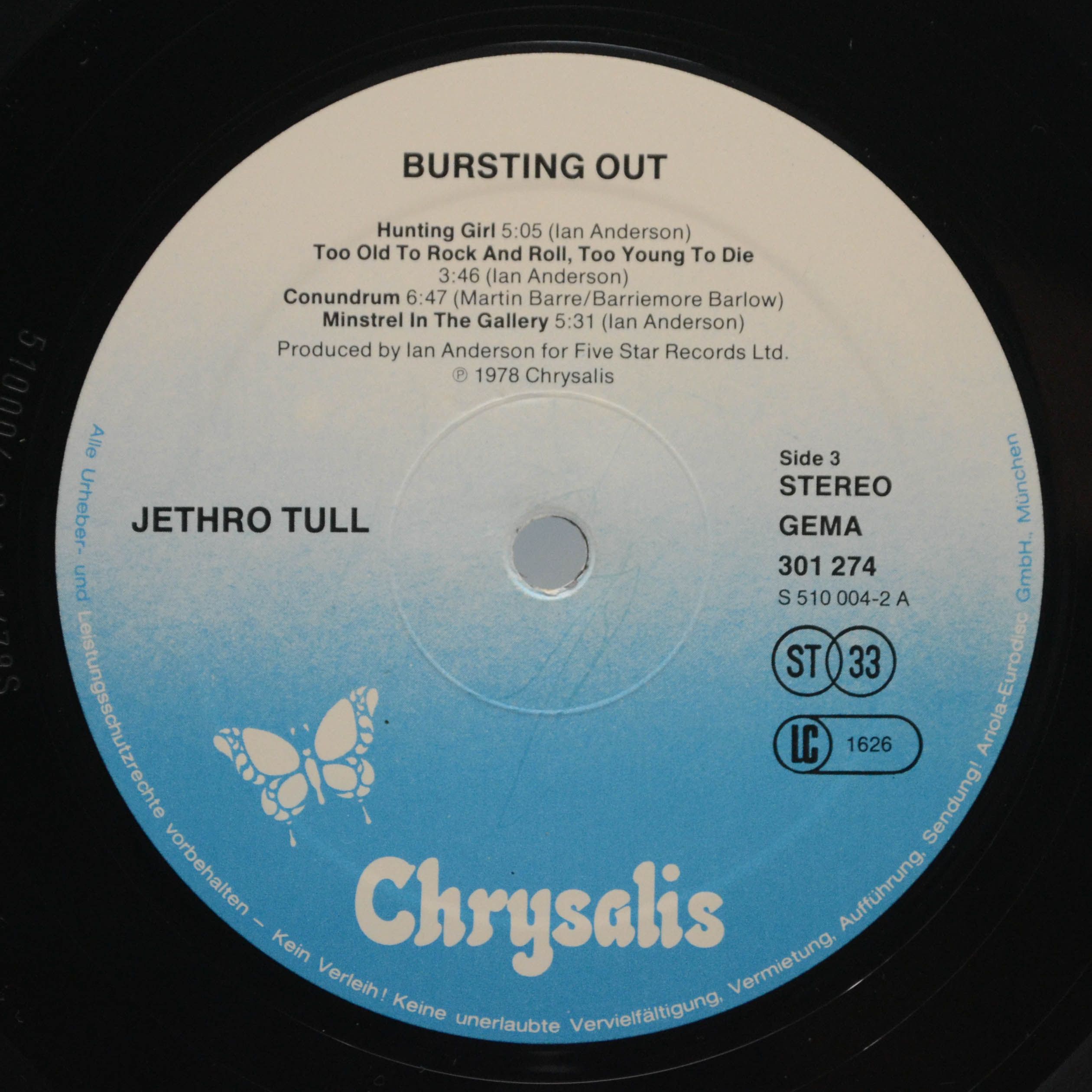 Jethro Tull — Live - Bursting Out (2LP), 1978
