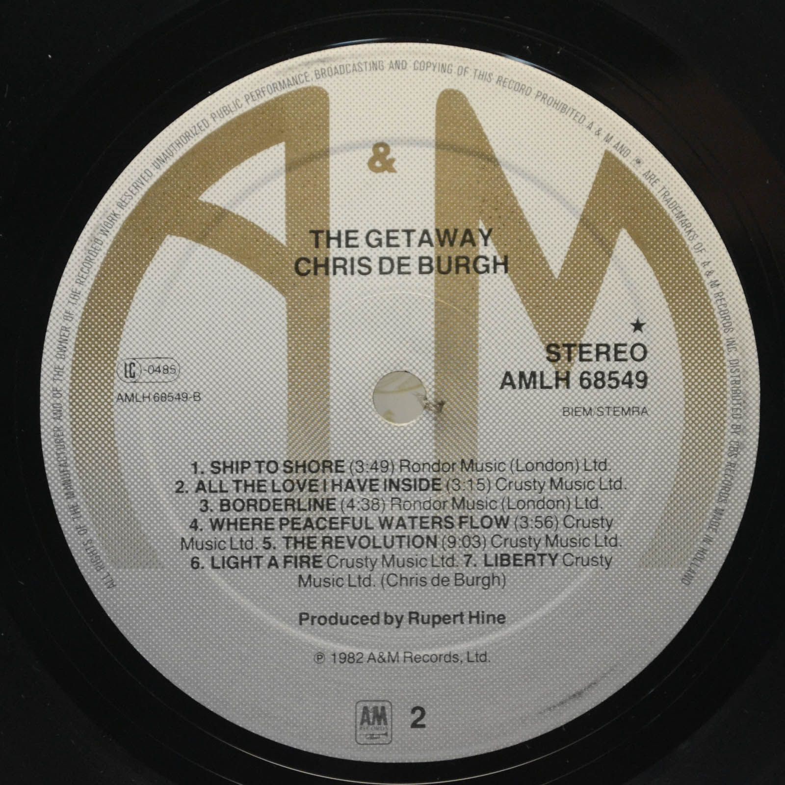 Chris de Burgh — The Getaway, 1982