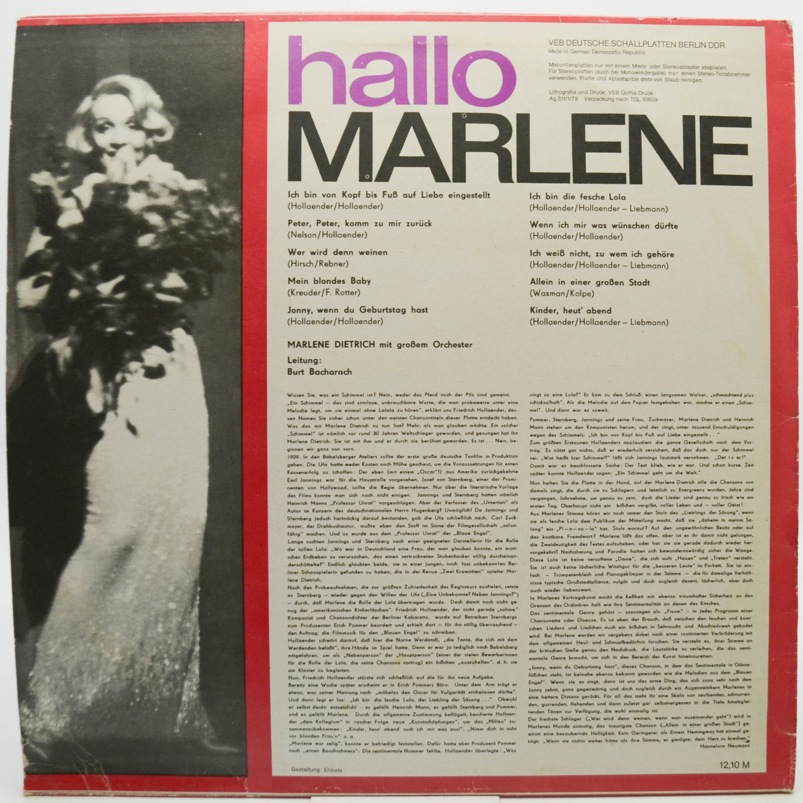 Marlene Dietrich — Hallo Marlene, 1979