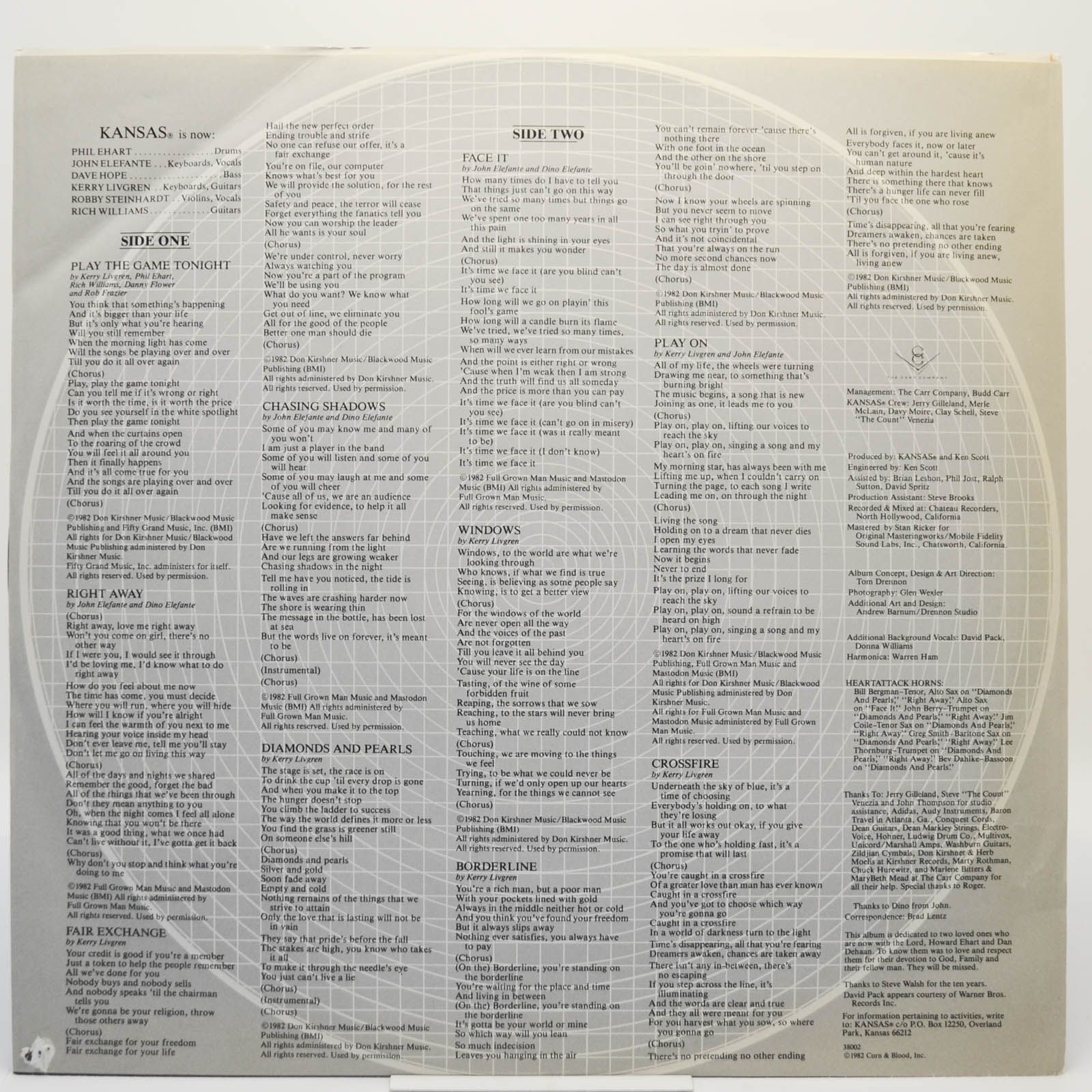 Kansas — Vinyl Confessions, 1982