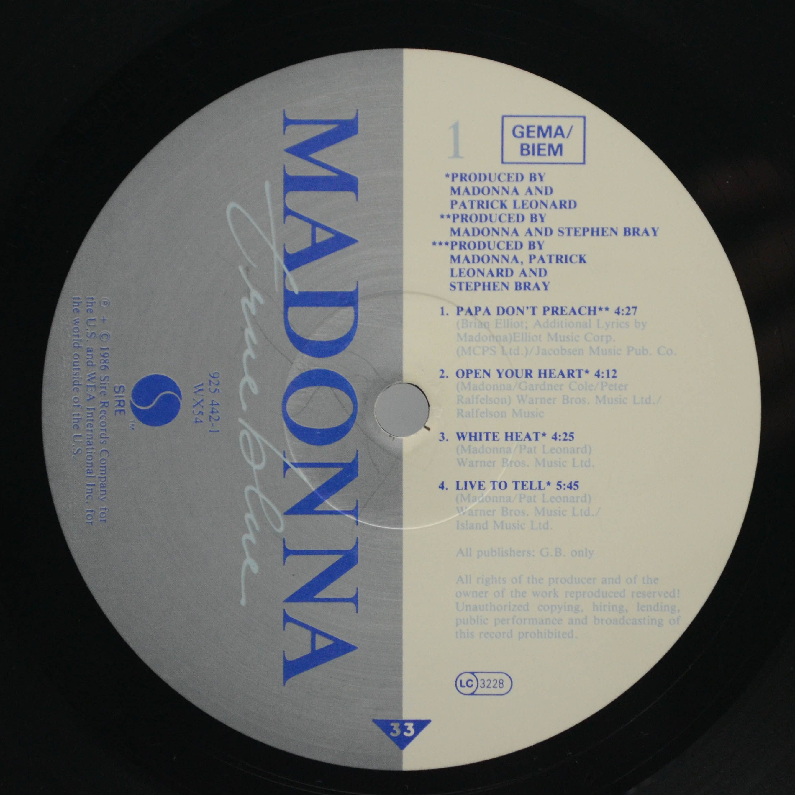 Madonna — True Blue, 1986