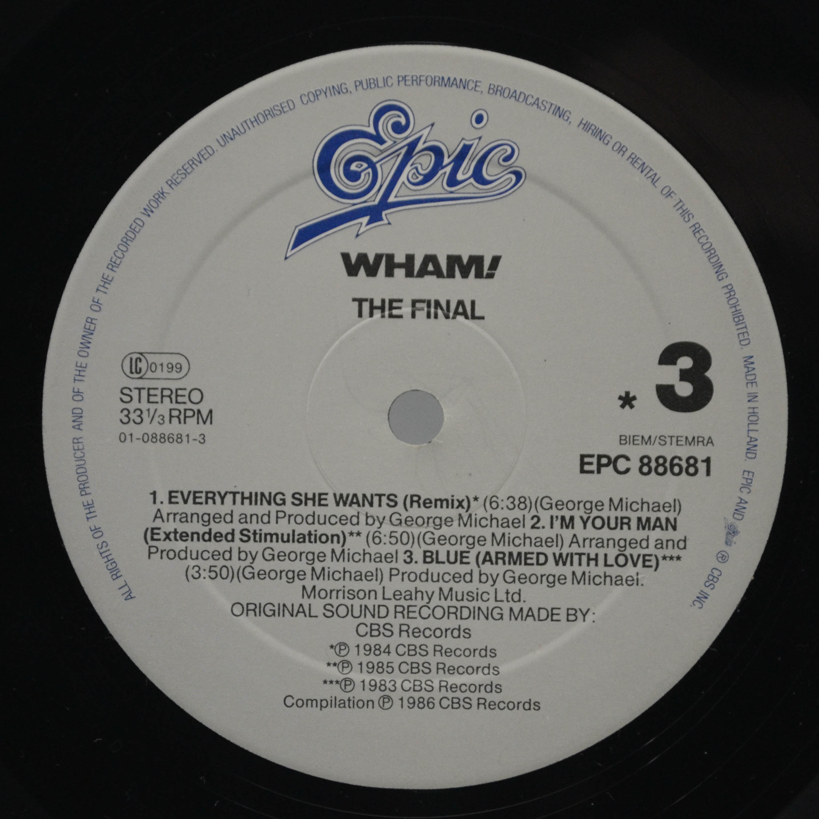 Wham! — The Final (2LP), 1986