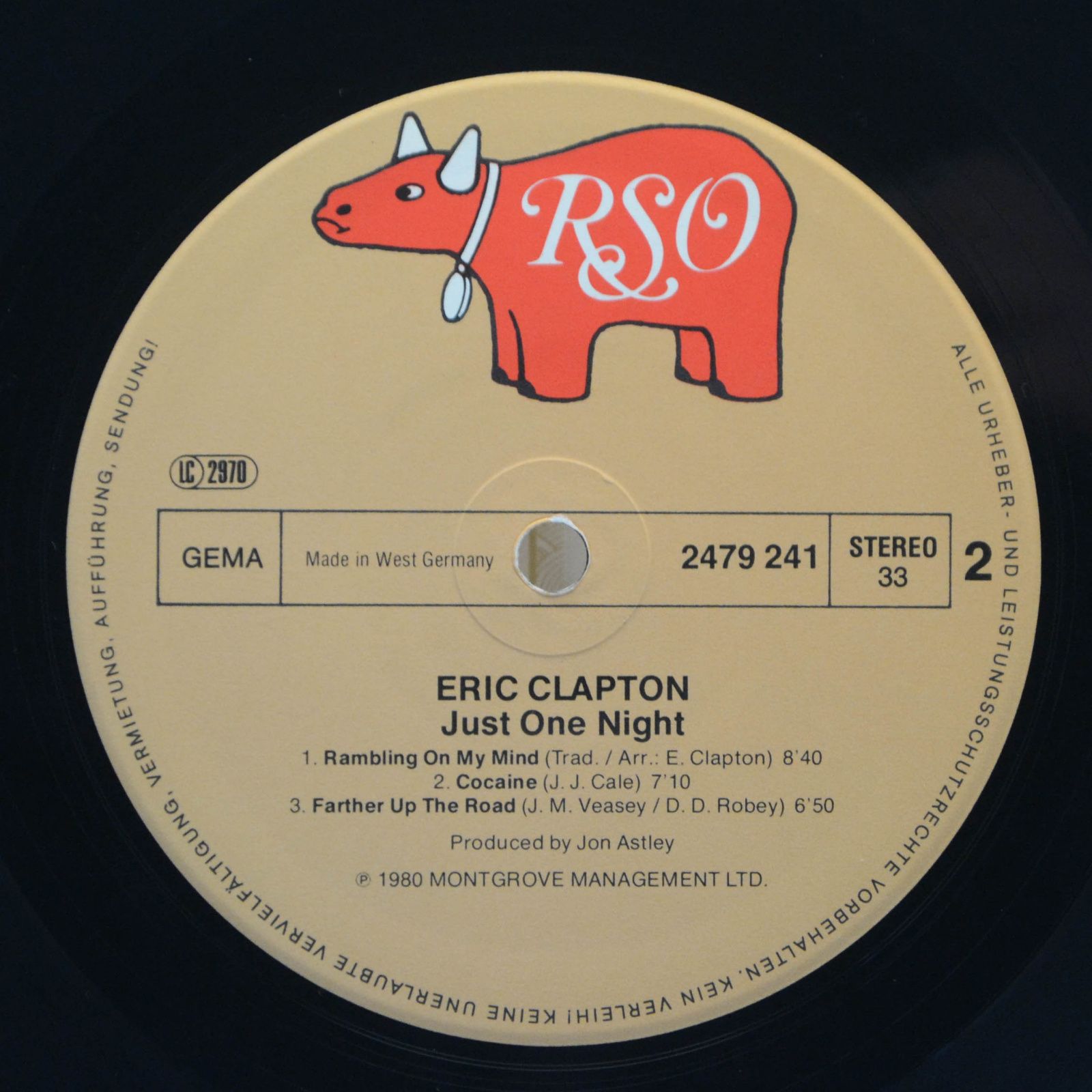 Eric Clapton — Just One Night (2LP), 1980