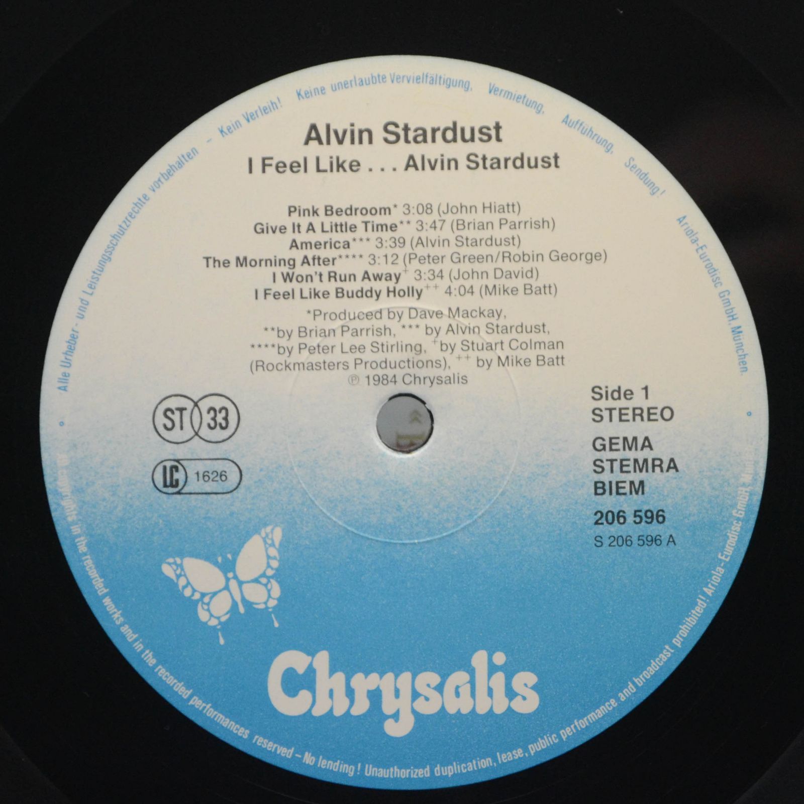 Alvin Stardust — I Feel Like... Alvin Stardust, 1984