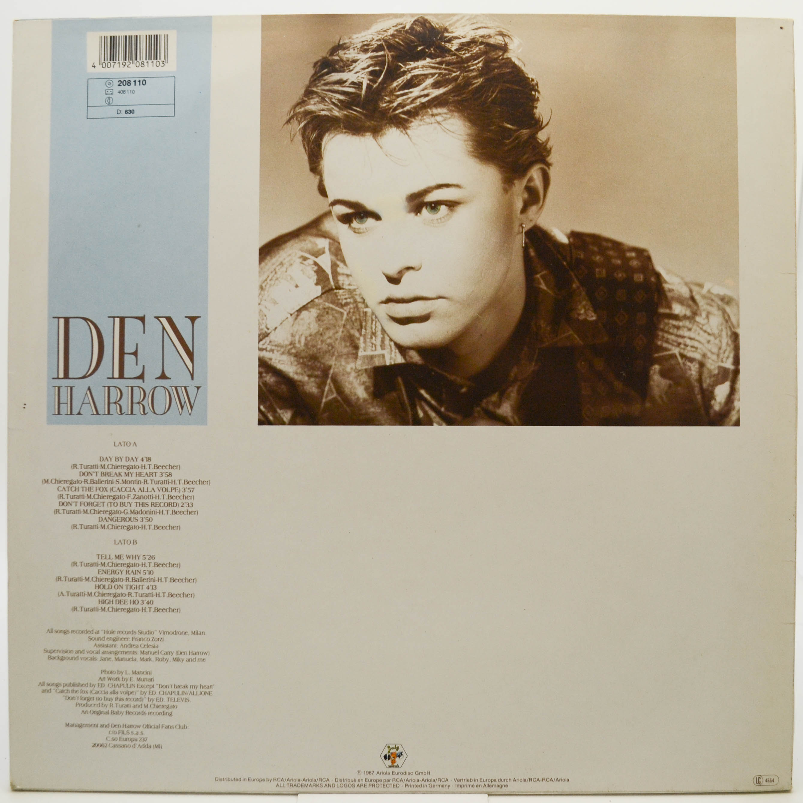 Den Harrow — Day By Day, 1987