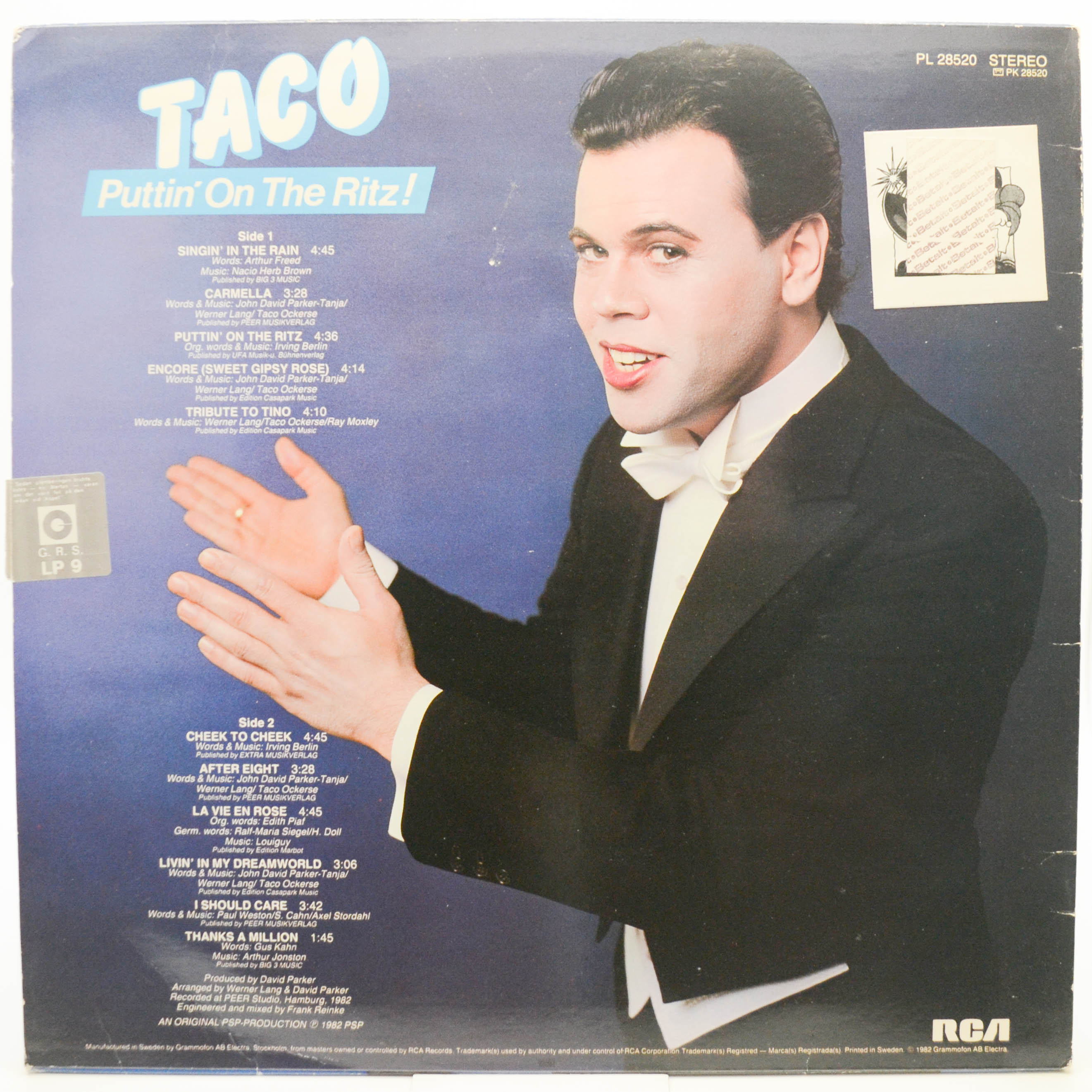 Taco — Puttin' On The Ritz!, 1982