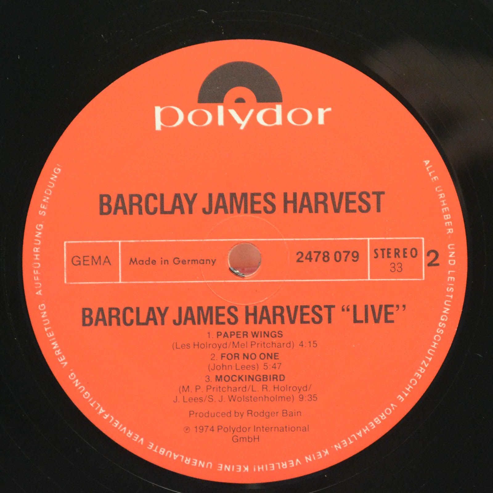Barclay James Harvest — Live (2LP), 1974