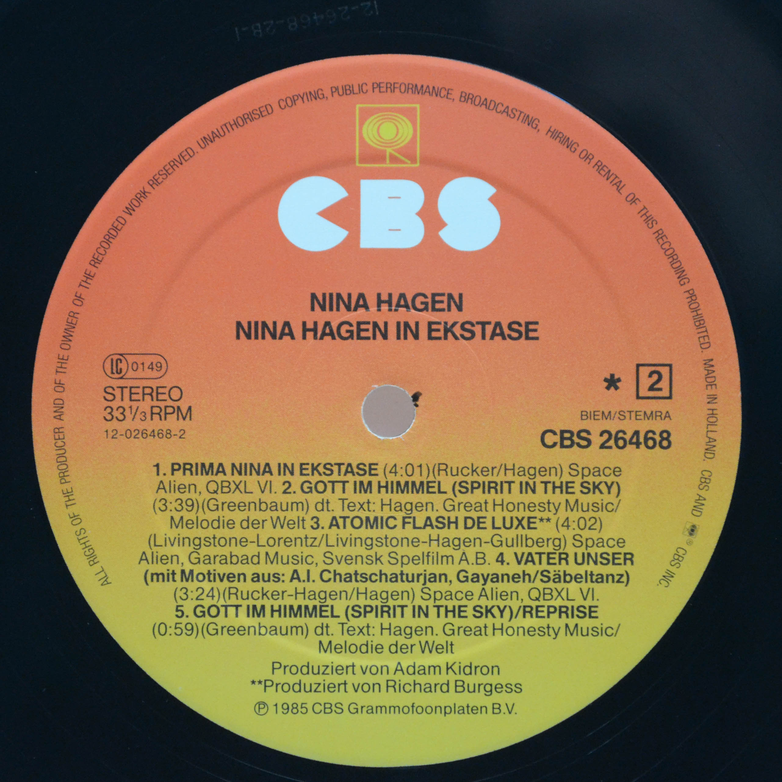 Nina Hagen — In Ekstase, 1985