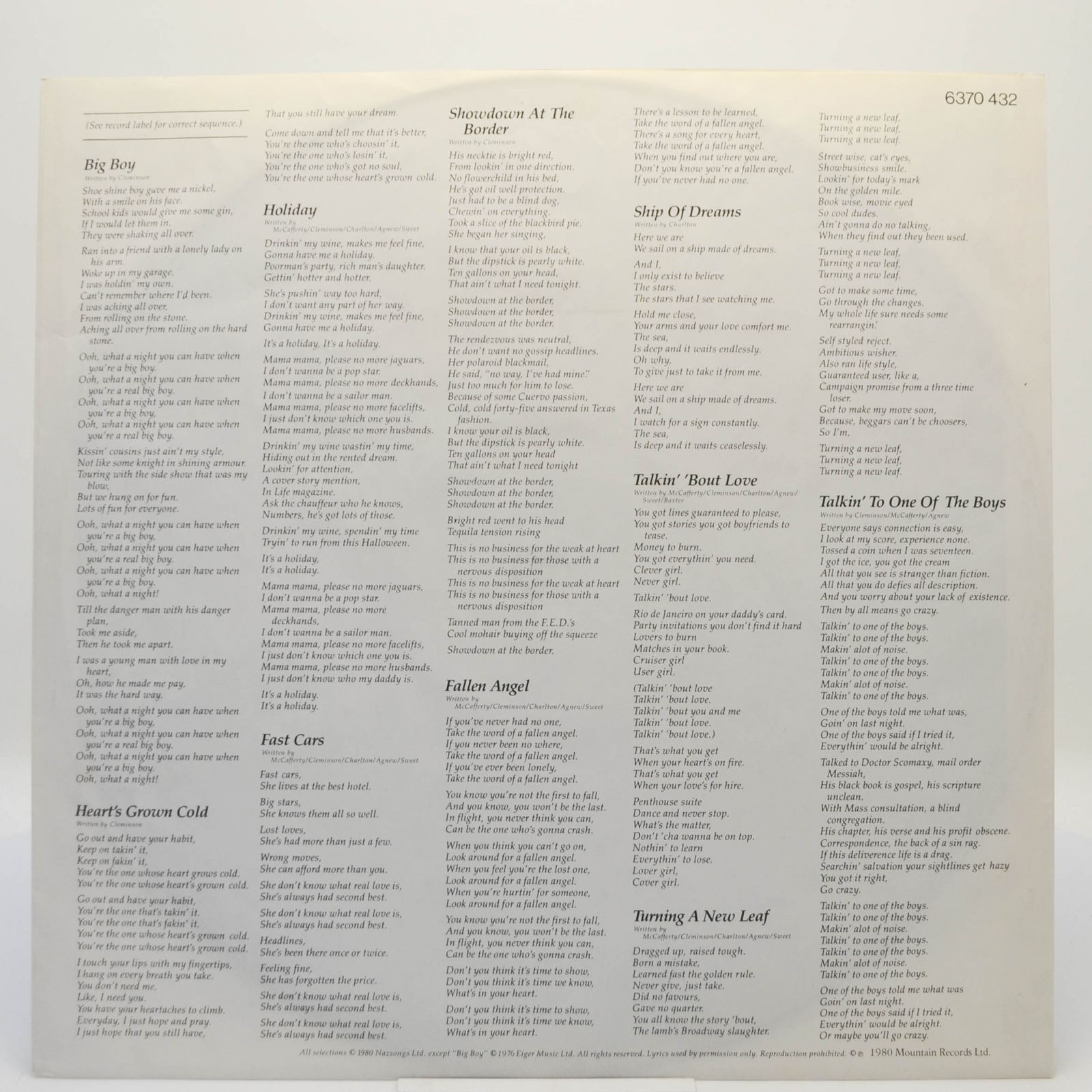 Nazareth — Malice In Wonderland, 1980