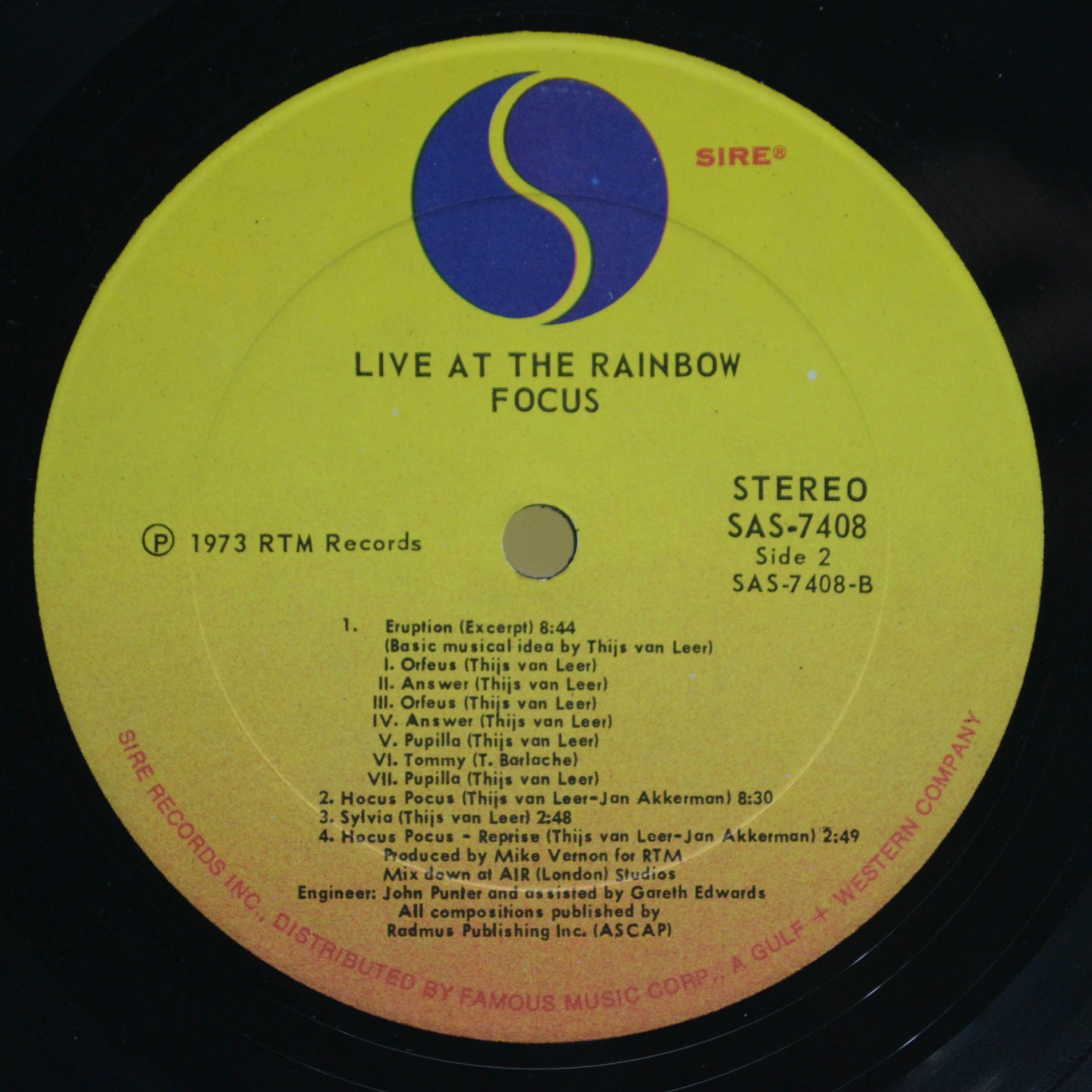Focus — Live At The Rainbow (USA), 1973