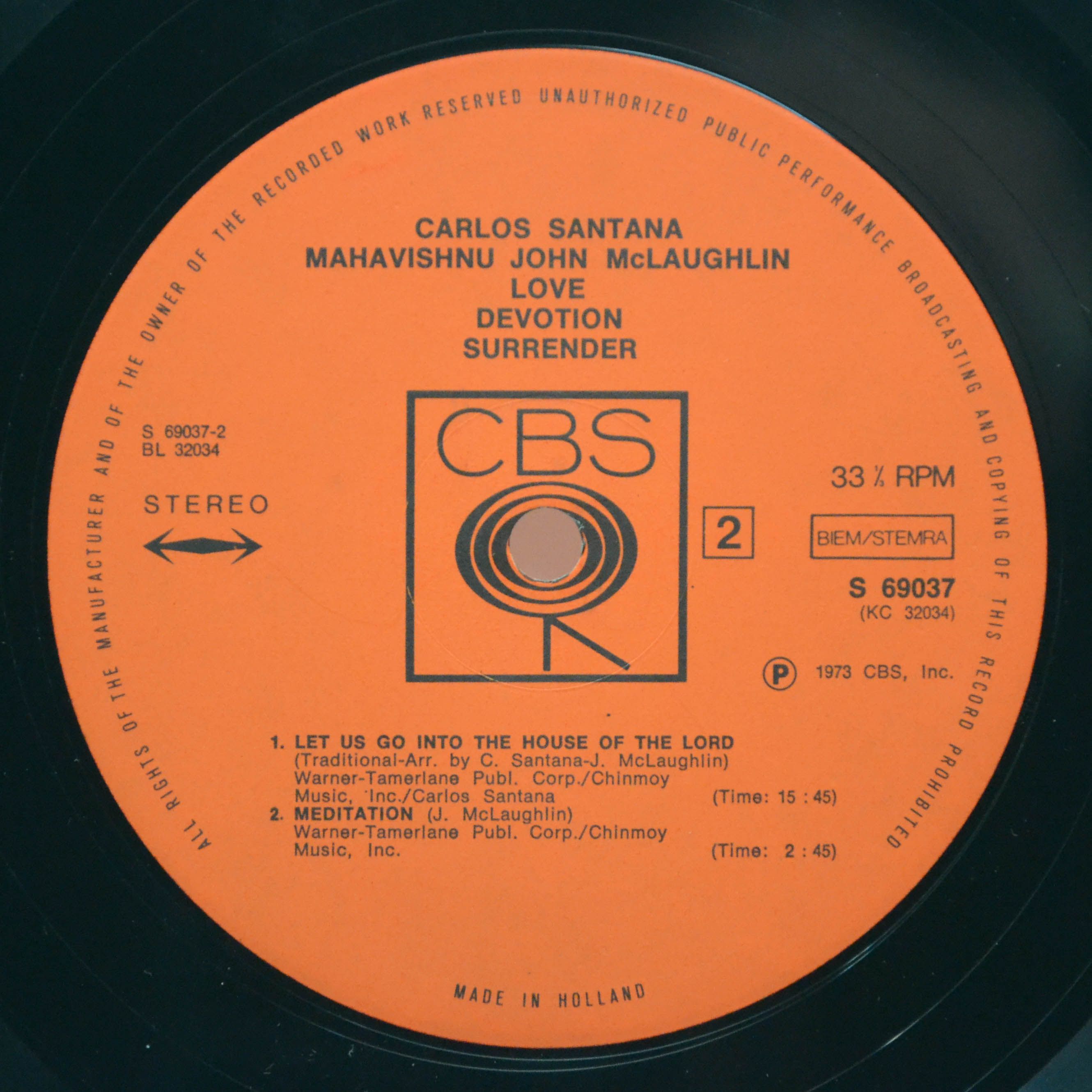 Carlos Santana / Mahavishnu John McLaughlin — Love Devotion Surrender, 1973