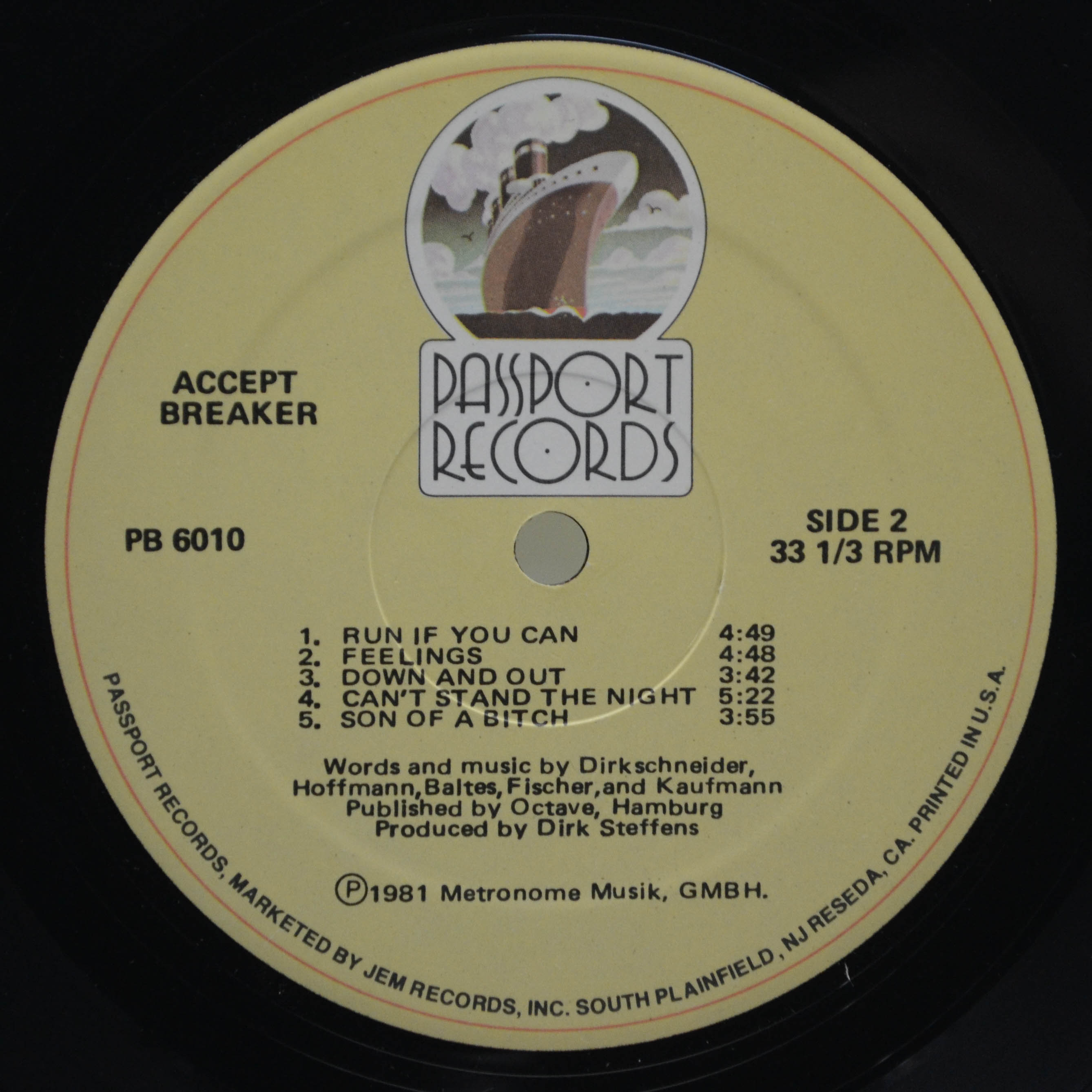 Accept — Breaker (USA), 1981