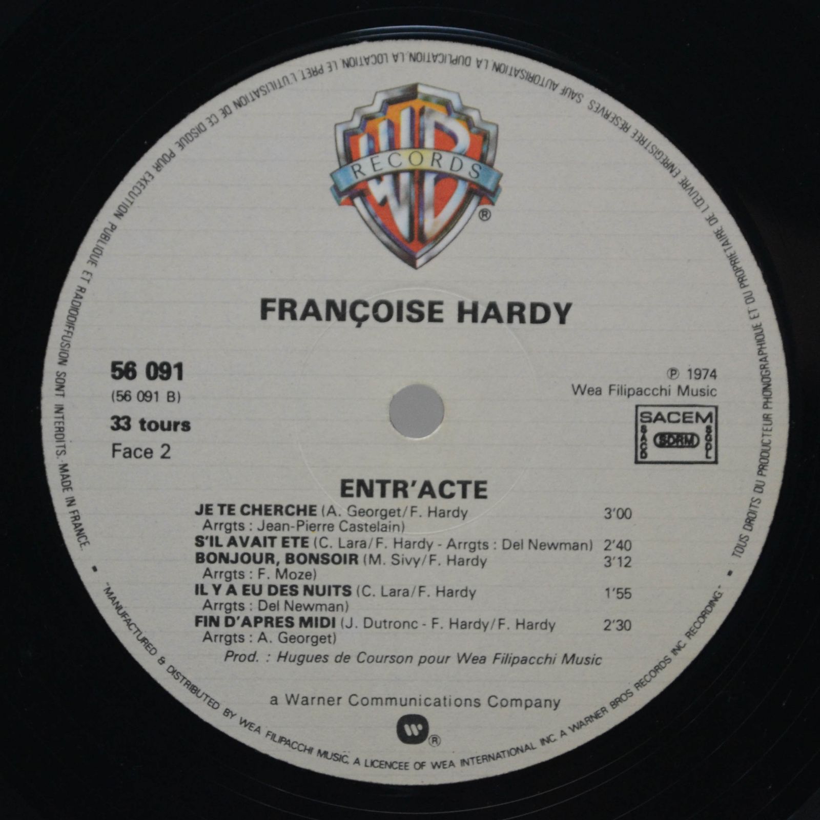 Françoise Hardy — Entr'acte (France), 1974