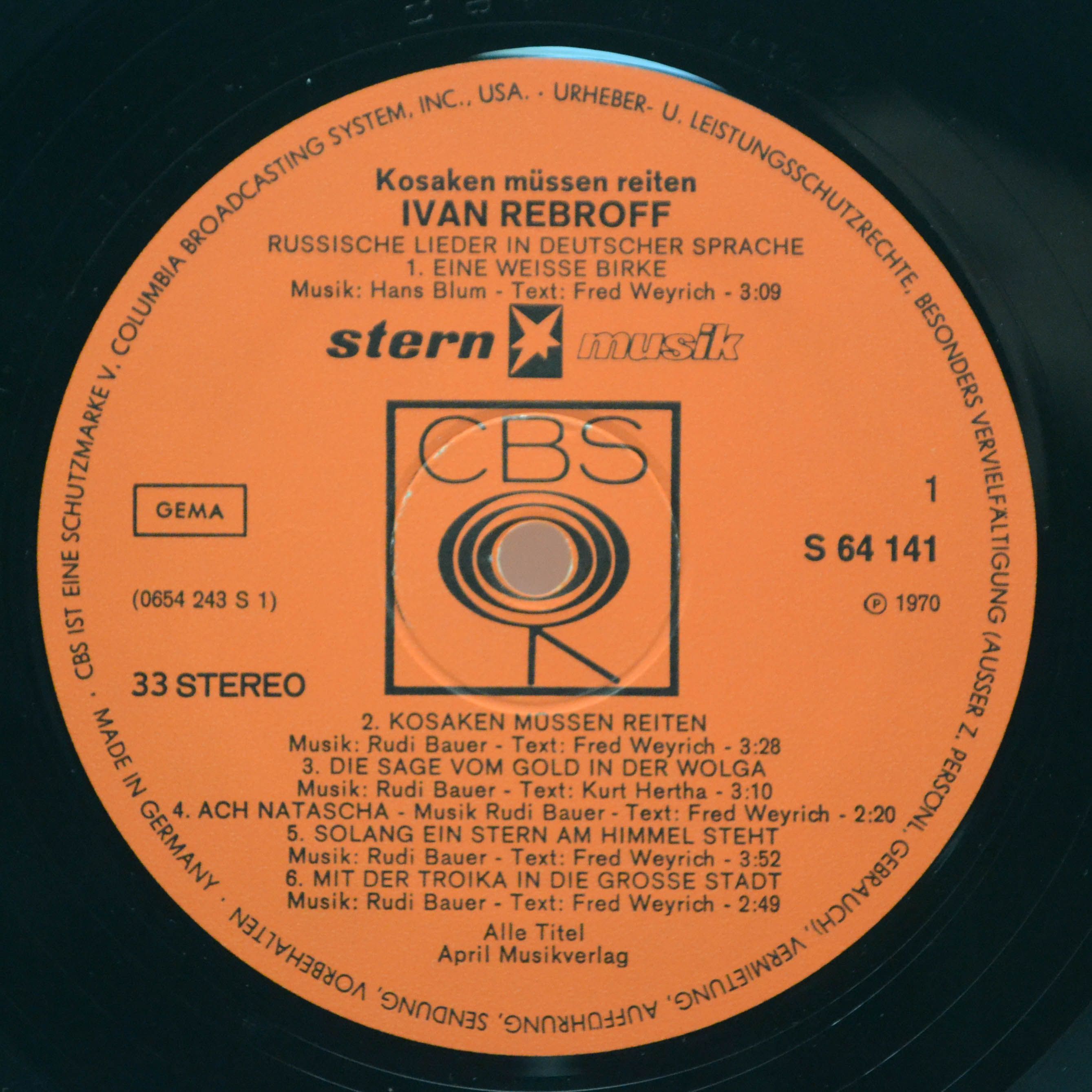 Ivan Rebroff — Kosaken Müssen Reiten, 1970
