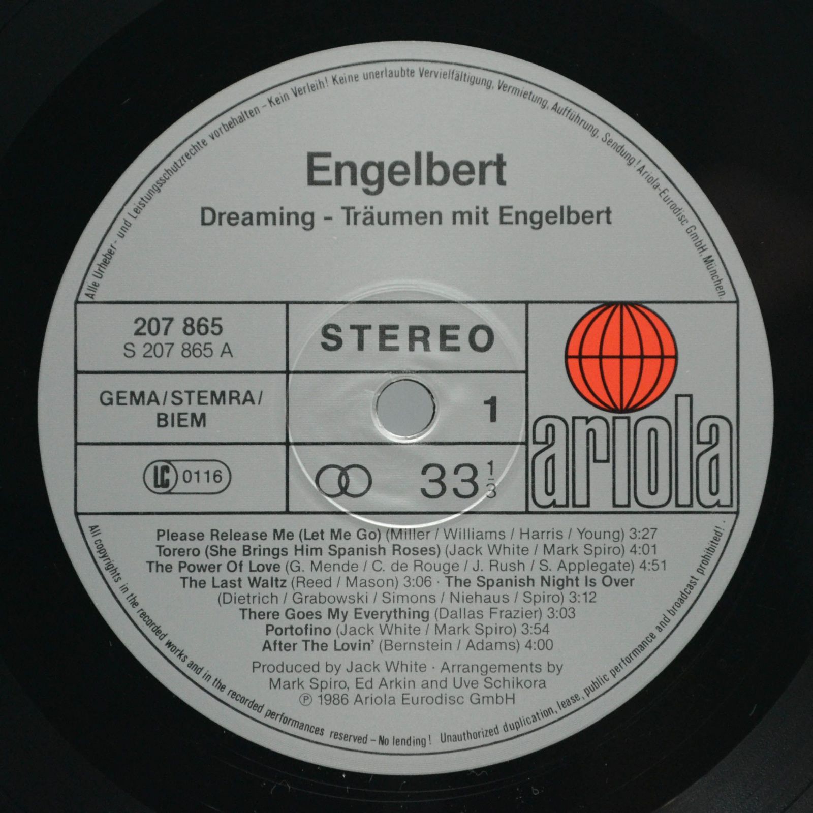 Engelbert — Träumen Mit Engelbert, 1986