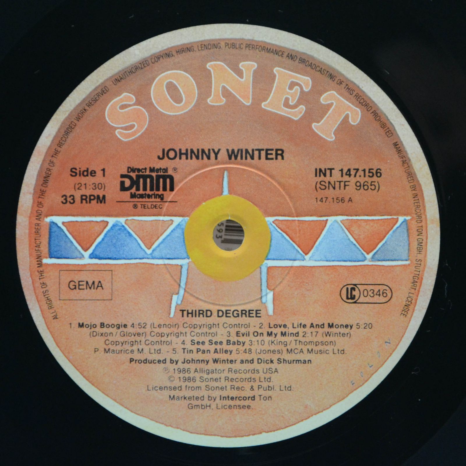 Johnny Winter — 3rd Degree, 1986