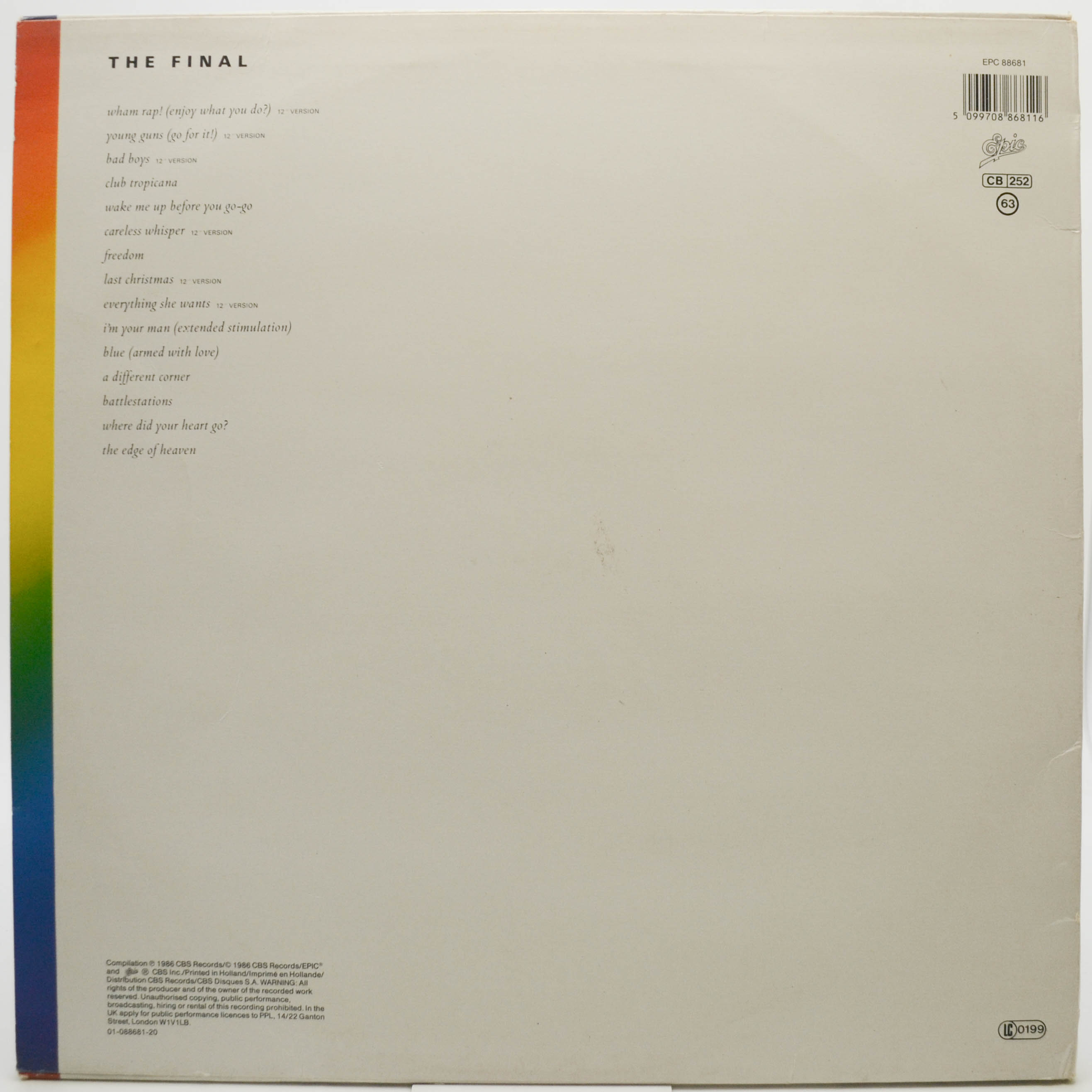Wham! — The Final (2LP), 1986