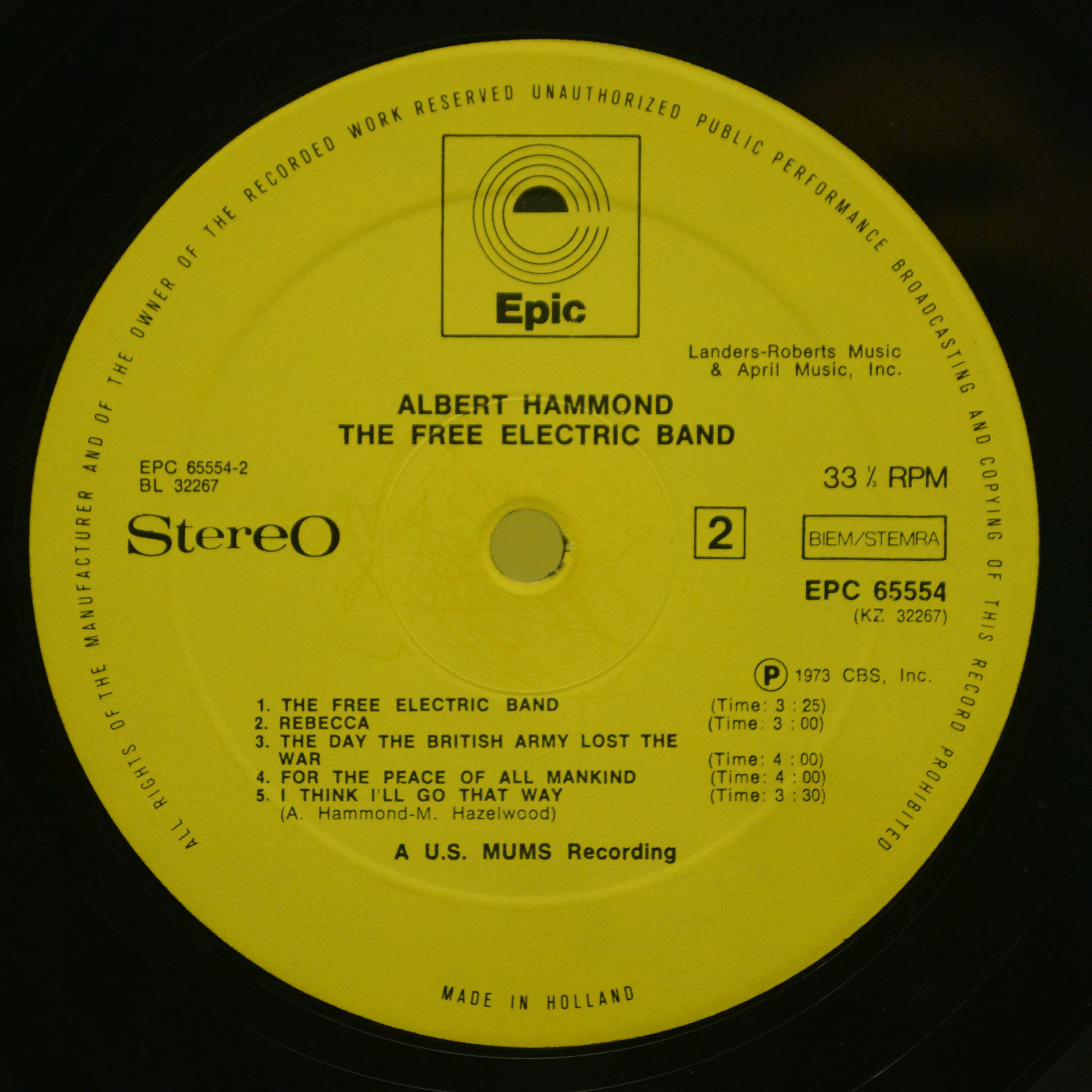 Albert Hammond — The Free Electric Band, 1973
