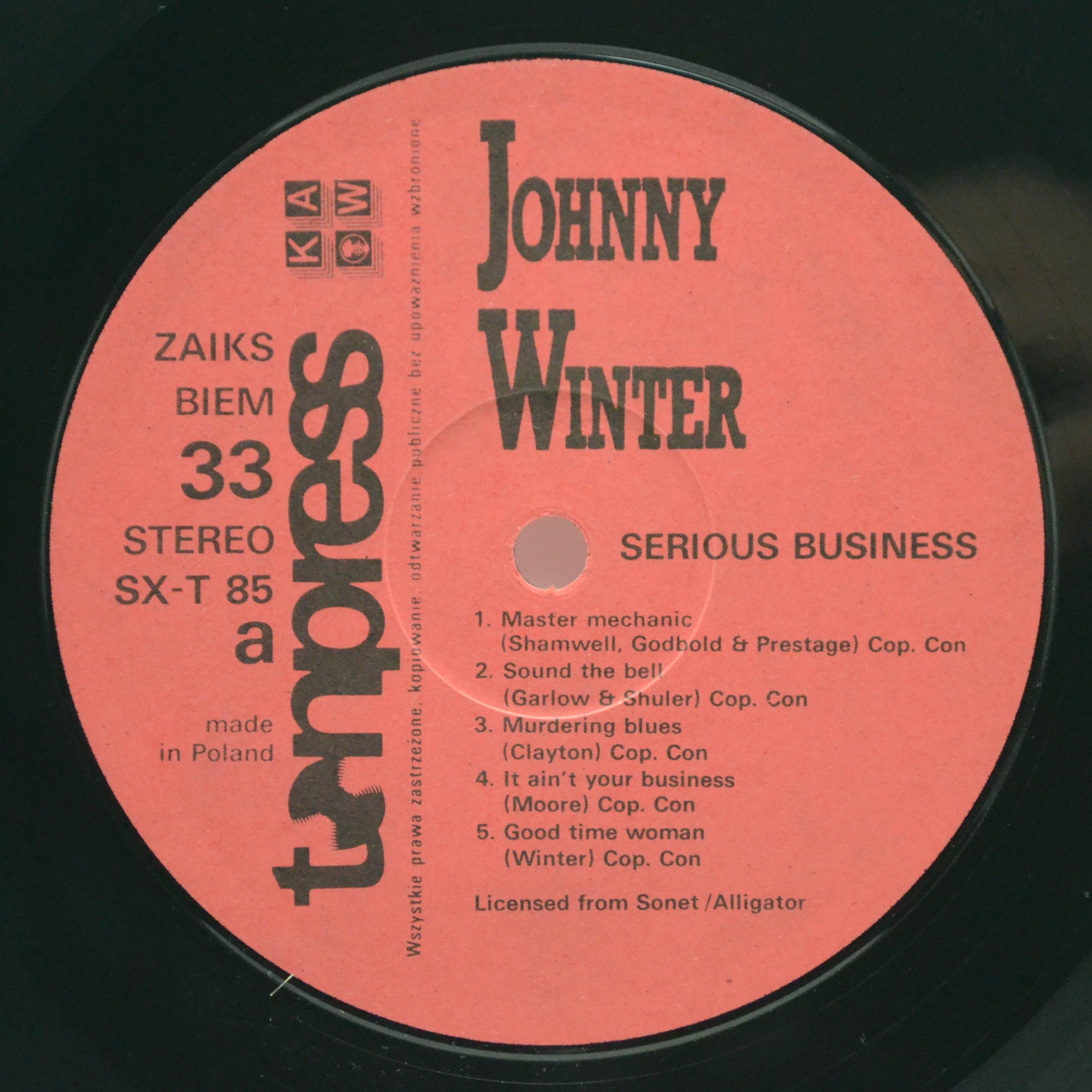 Johnny Winter — Serious Business, 1986