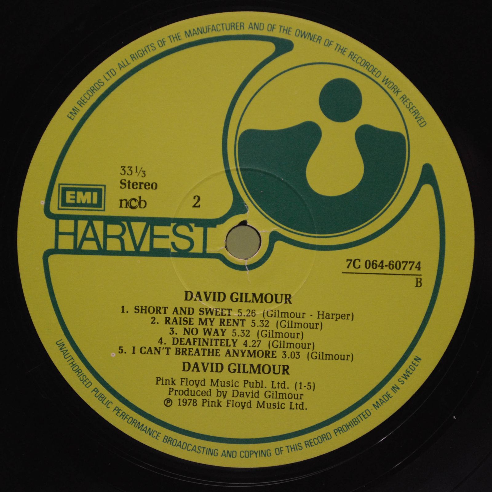 David Gilmour — David Gilmour, 1978