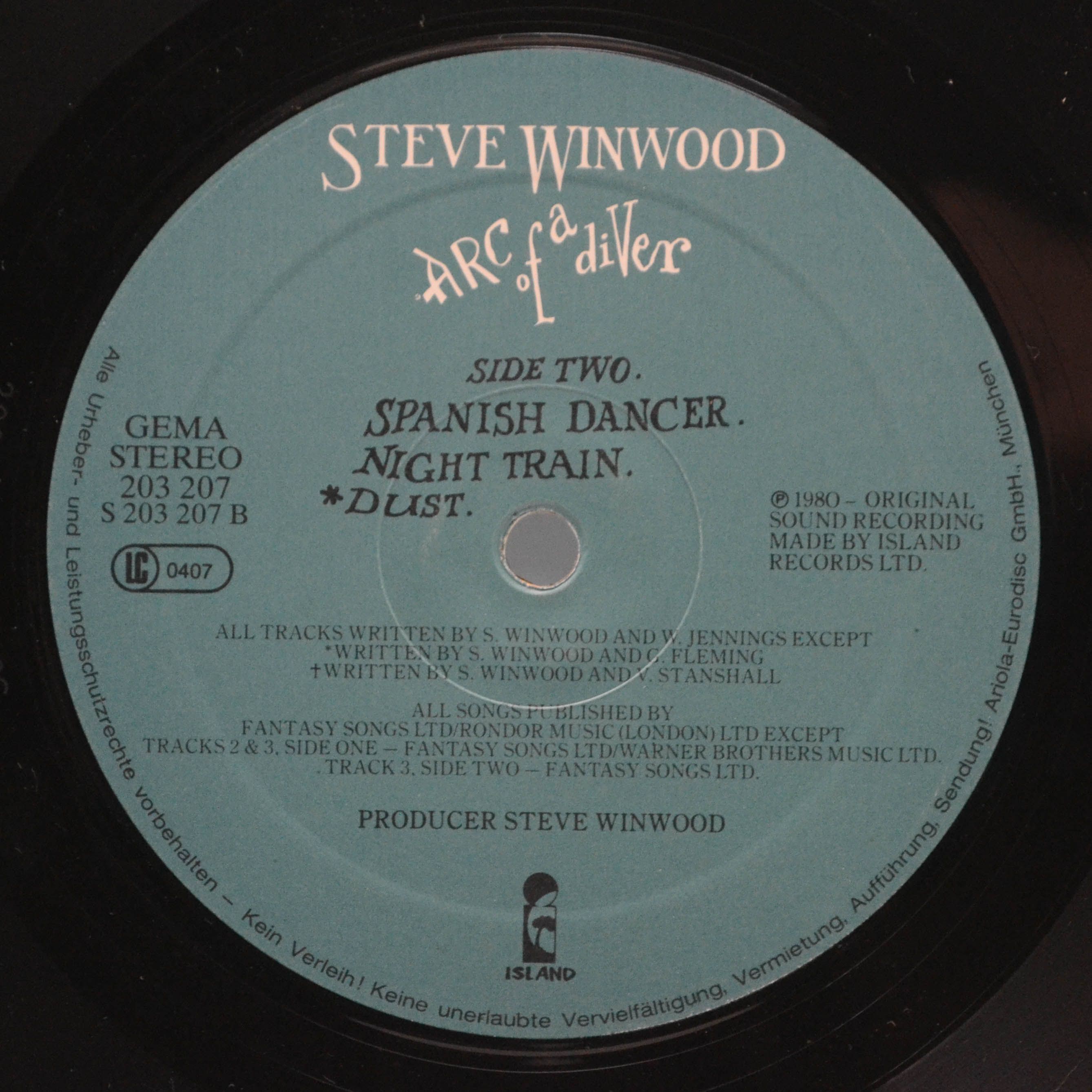 Steve Winwood — Arc Of A Diver, 1980