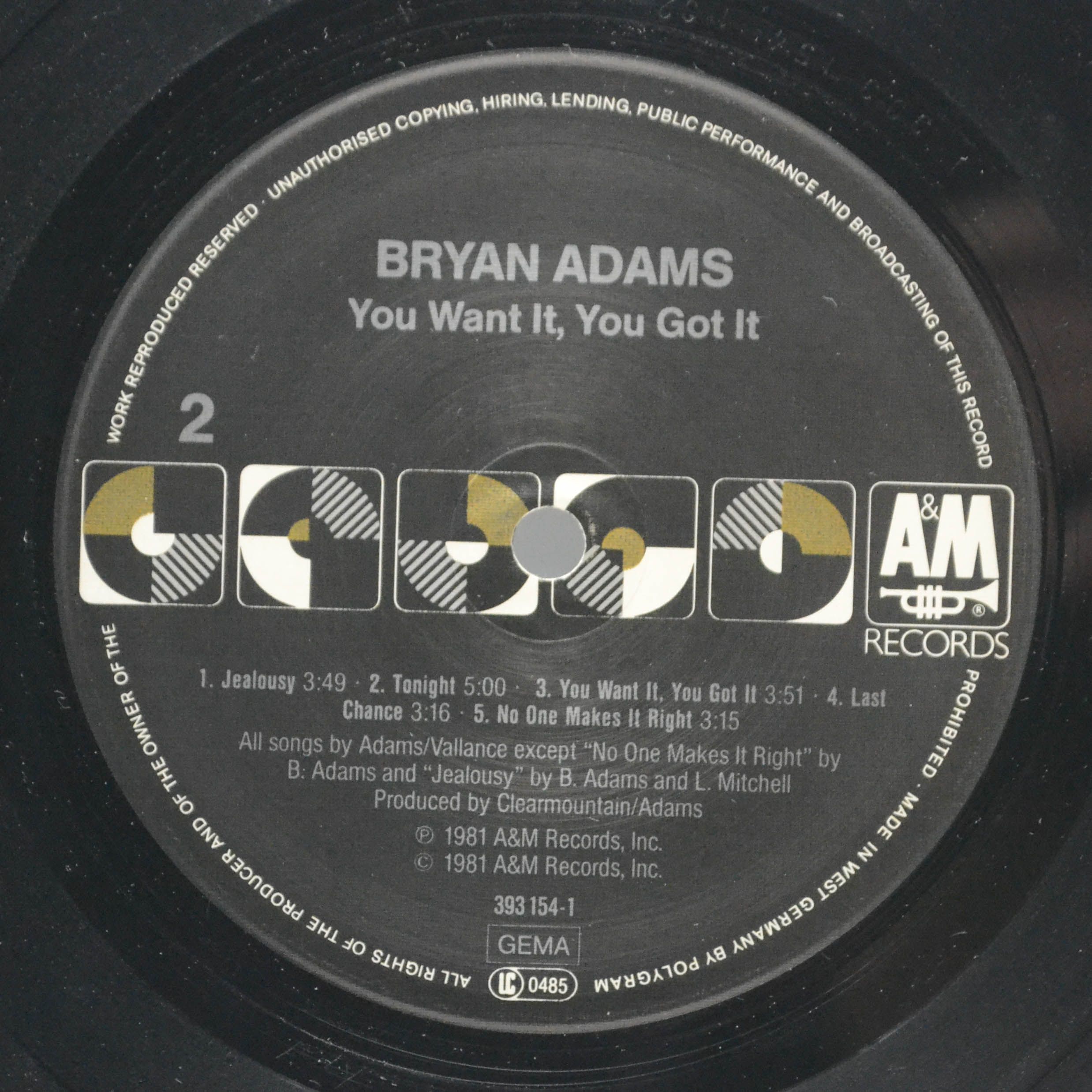Bryan Adams — You Want It, You Got It, 1981