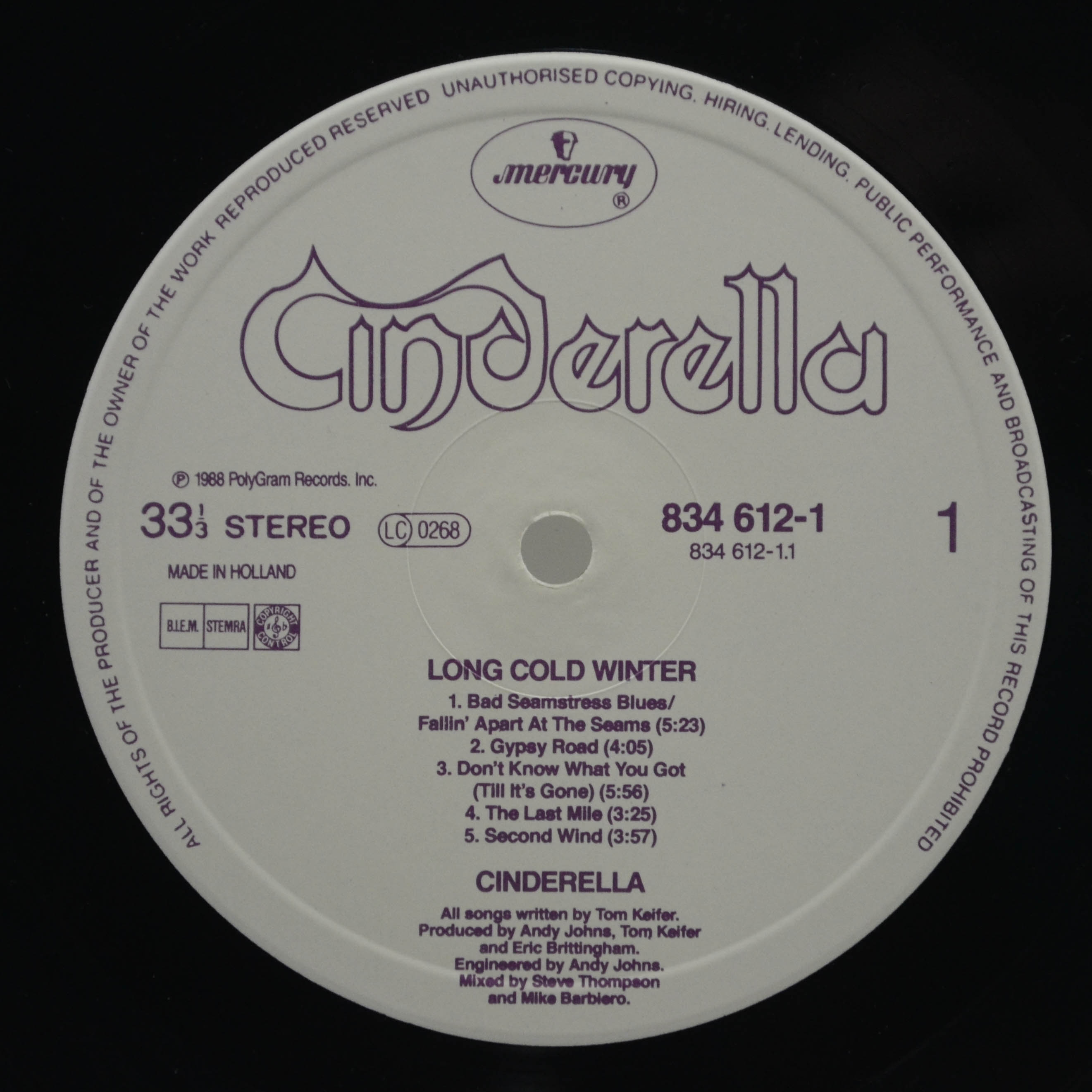 Cinderella — Long Cold Winter, 1988