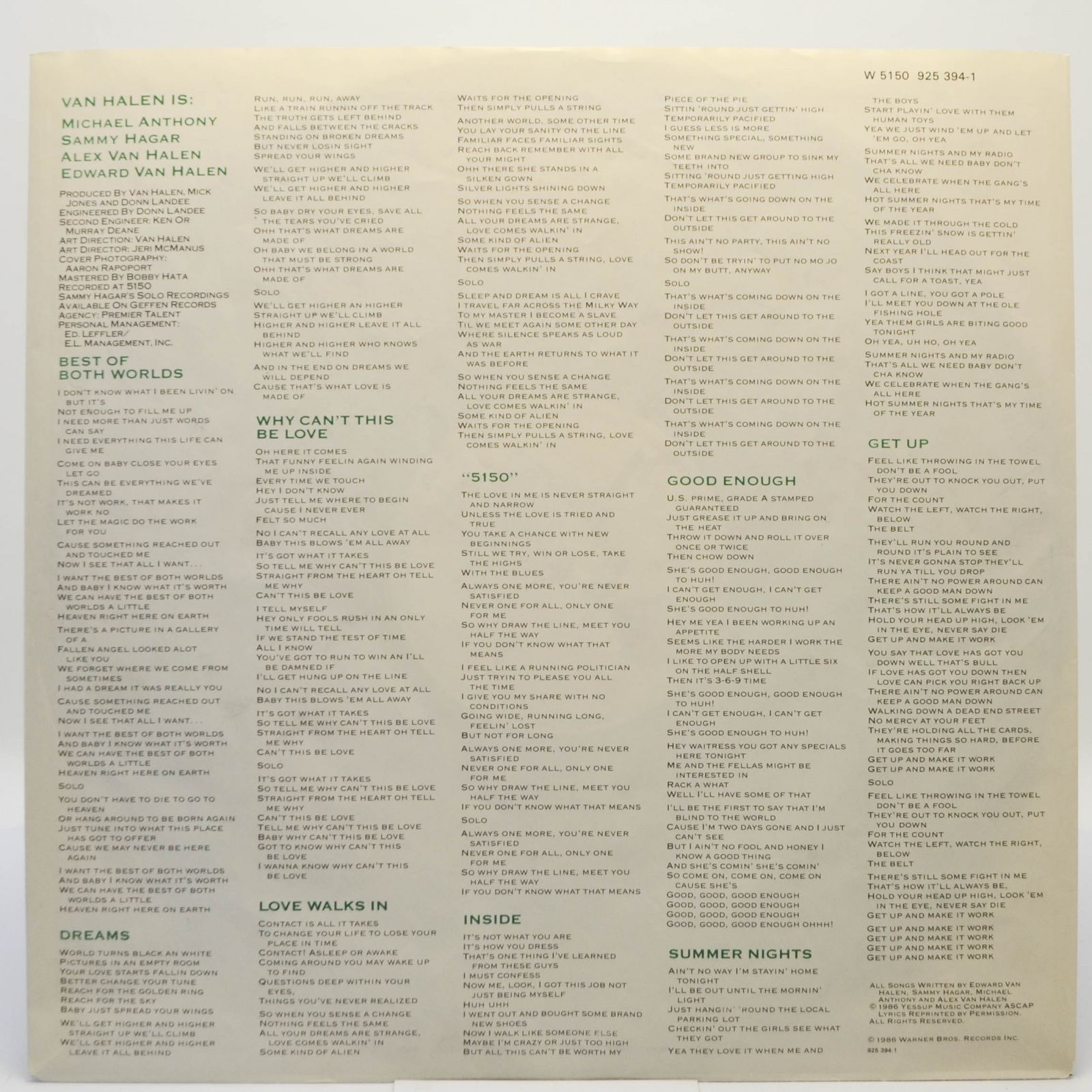 Van Halen — 5150, 1986
