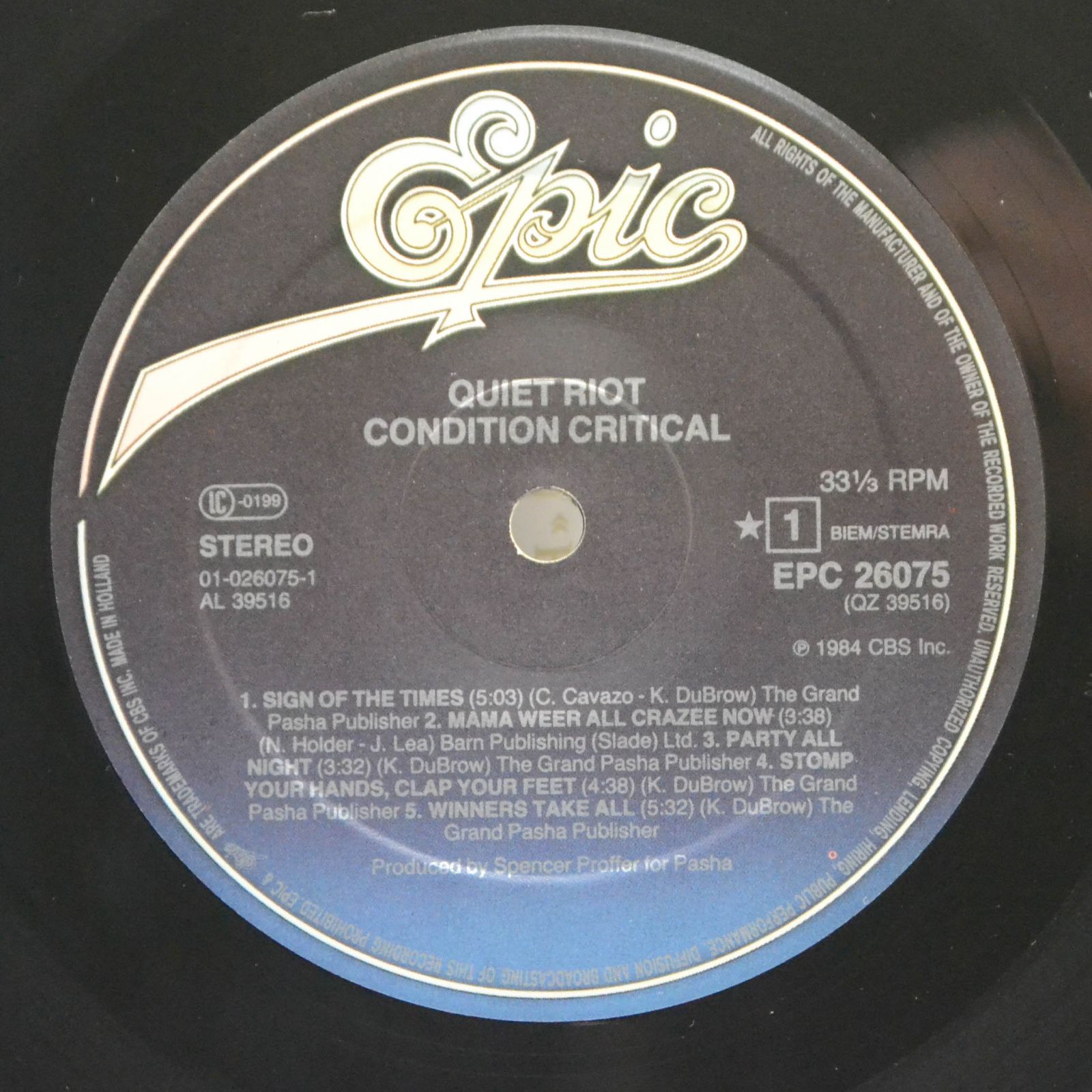 Quiet Riot — Condition Critical, 1984