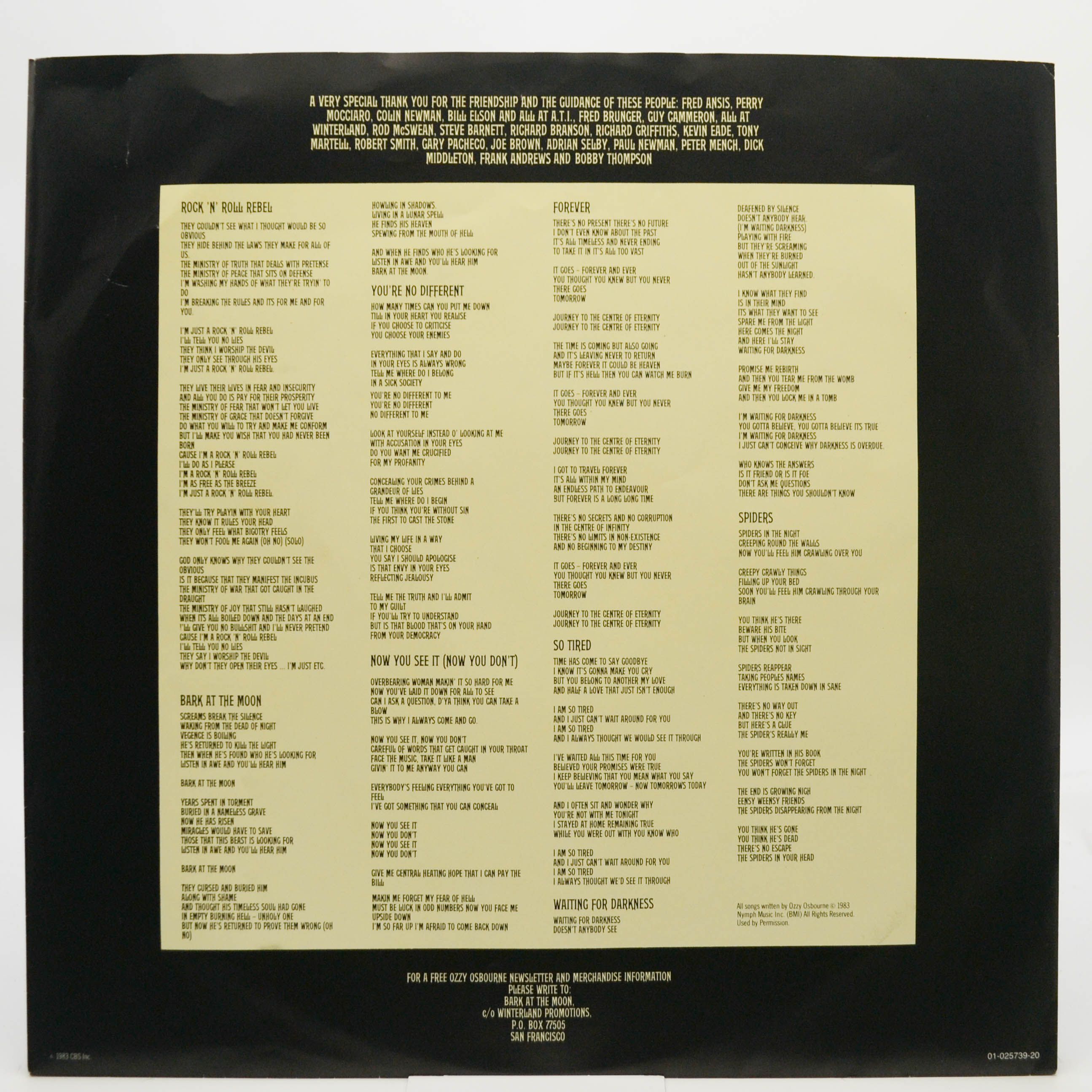 Ozzy Osbourne — Bark At The Moon, 1983