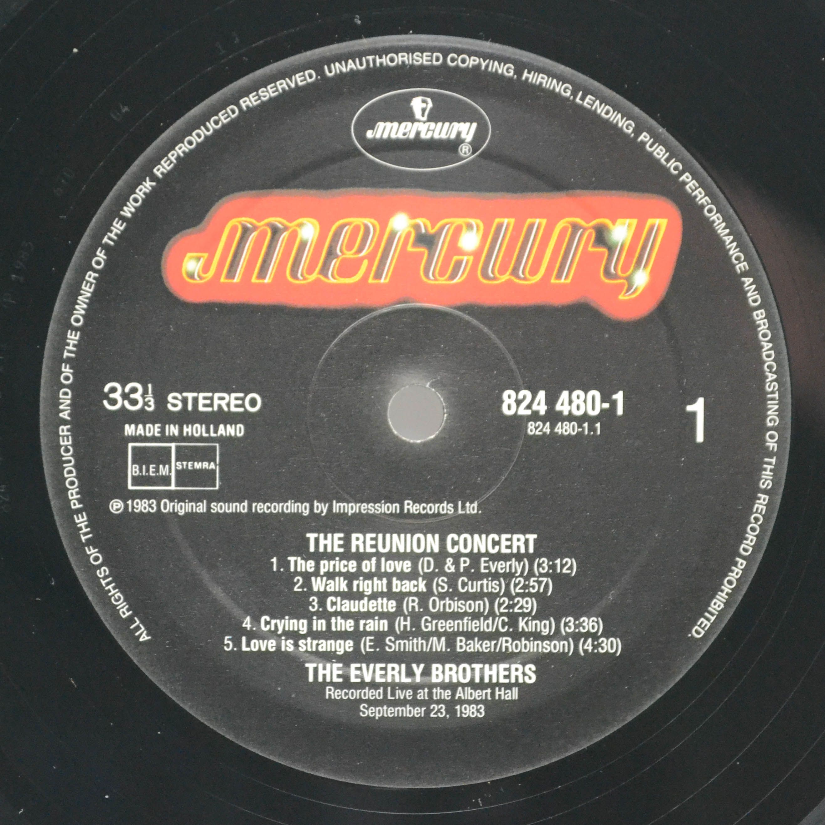 Everly Brothers — The Reunion Concert (2LP), 1983