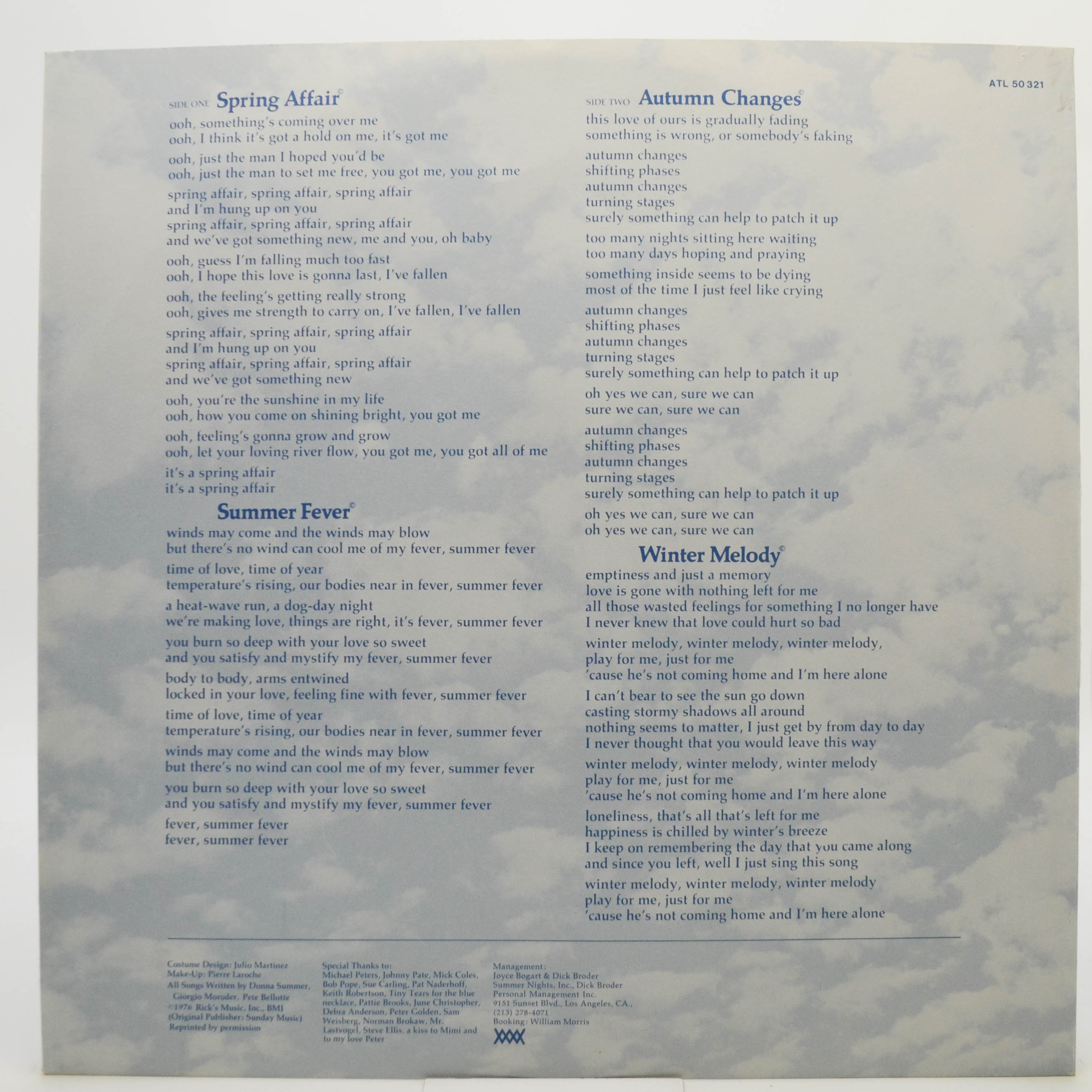 Donna Summer — Four Seasons Of Love (poster), 1977