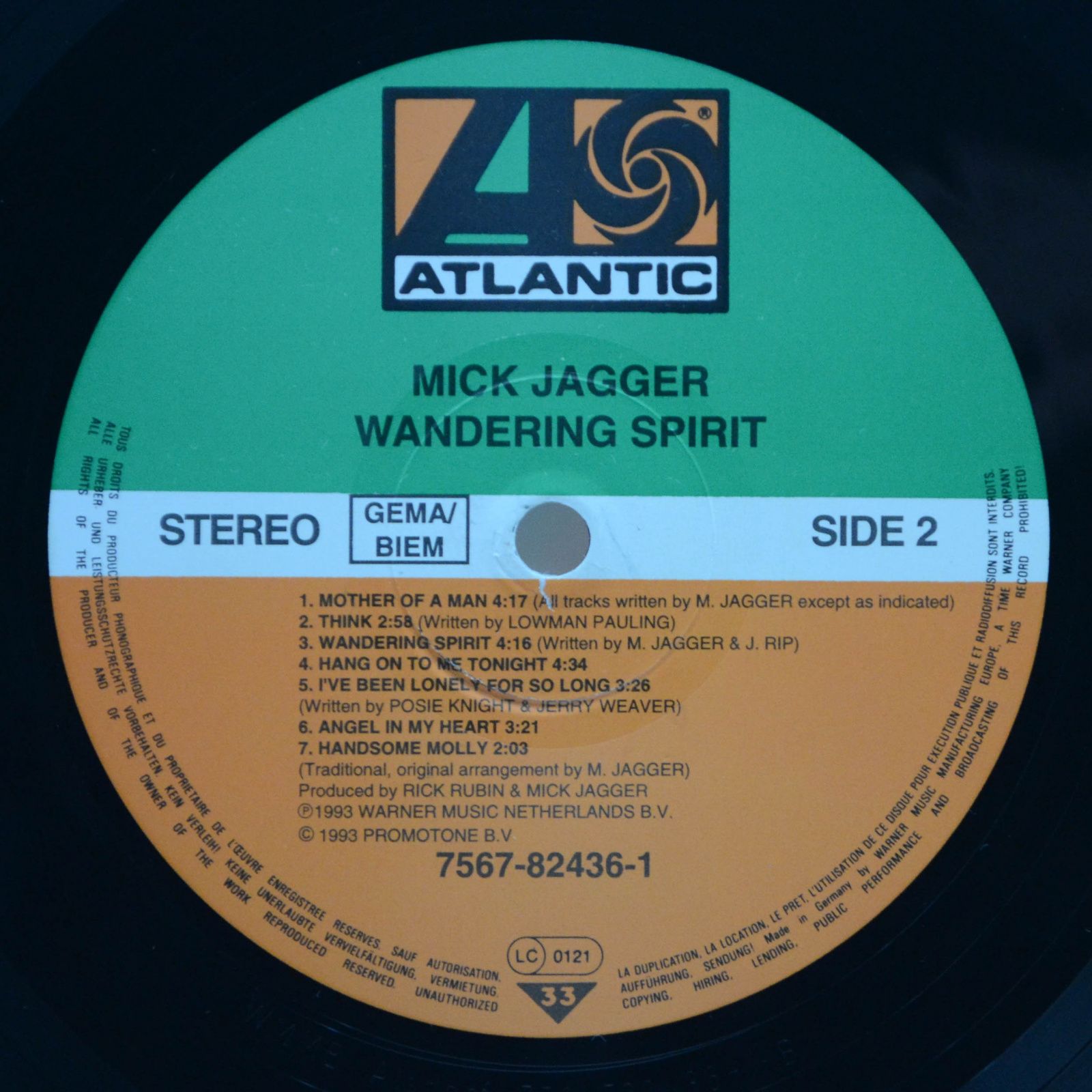 Mick Jagger — Wandering Spirit, 1993