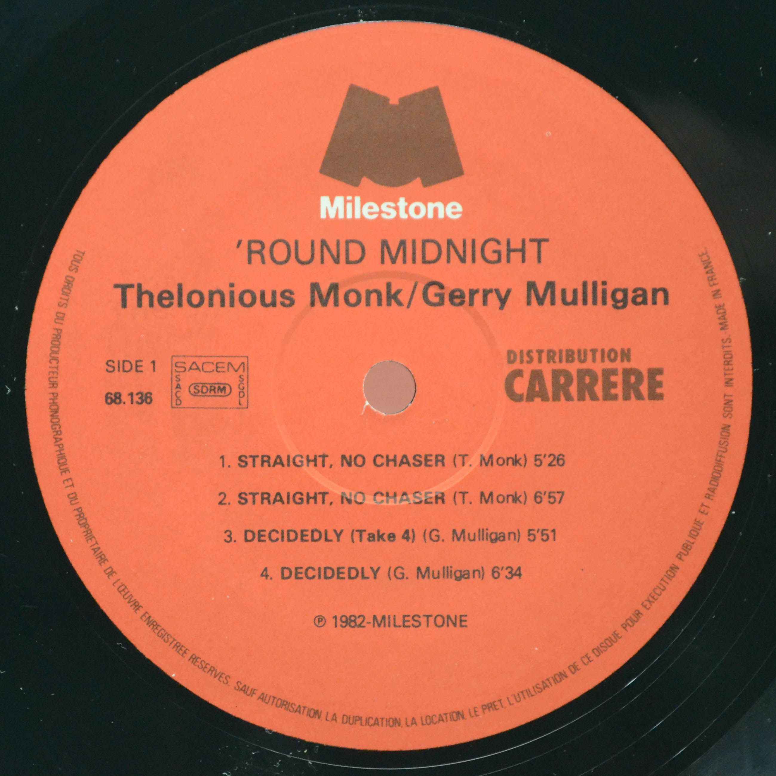 Thelonious Monk / Gerry Mulligan — Round Midnight (2LP), 1983