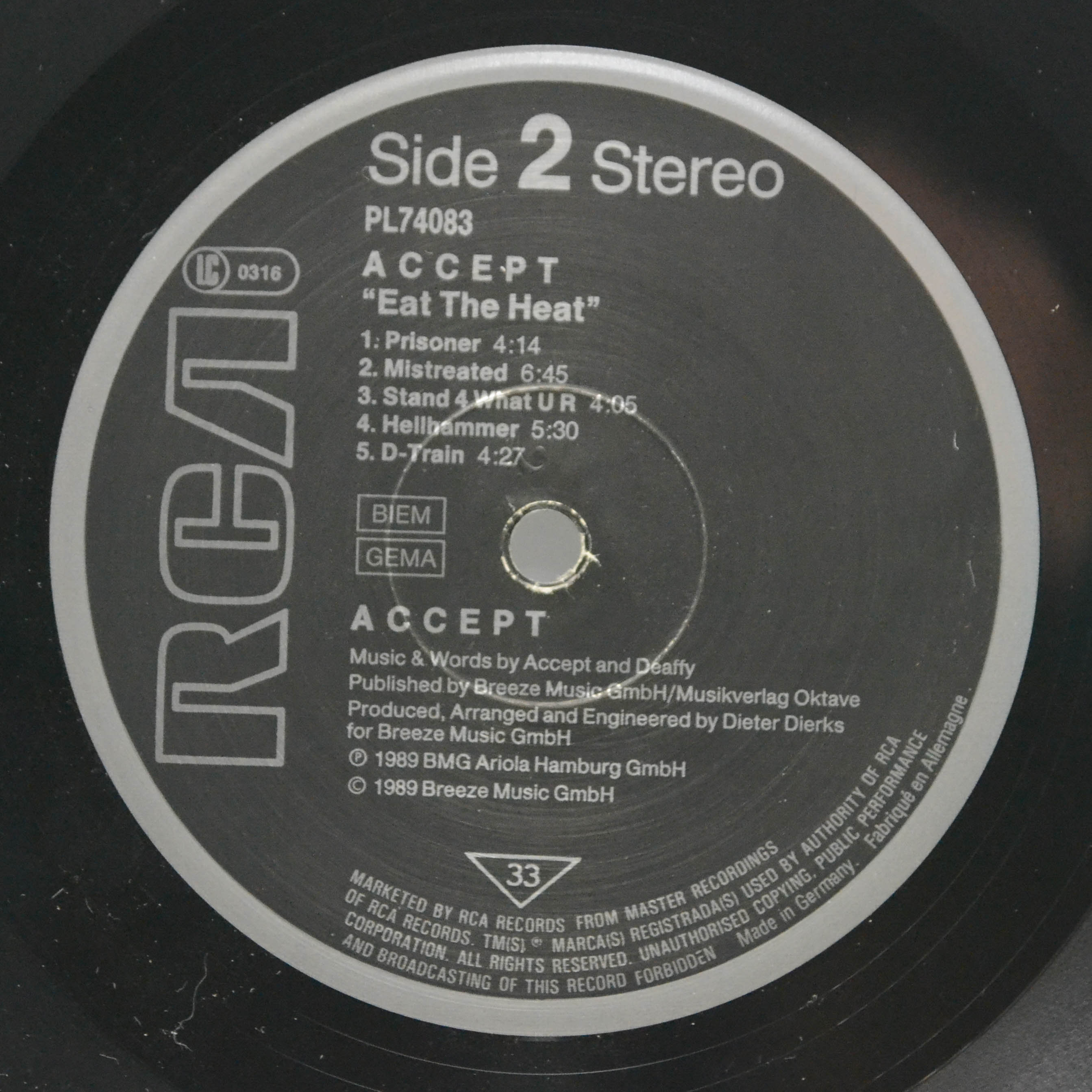 Accept — Eat The Heat, 1989