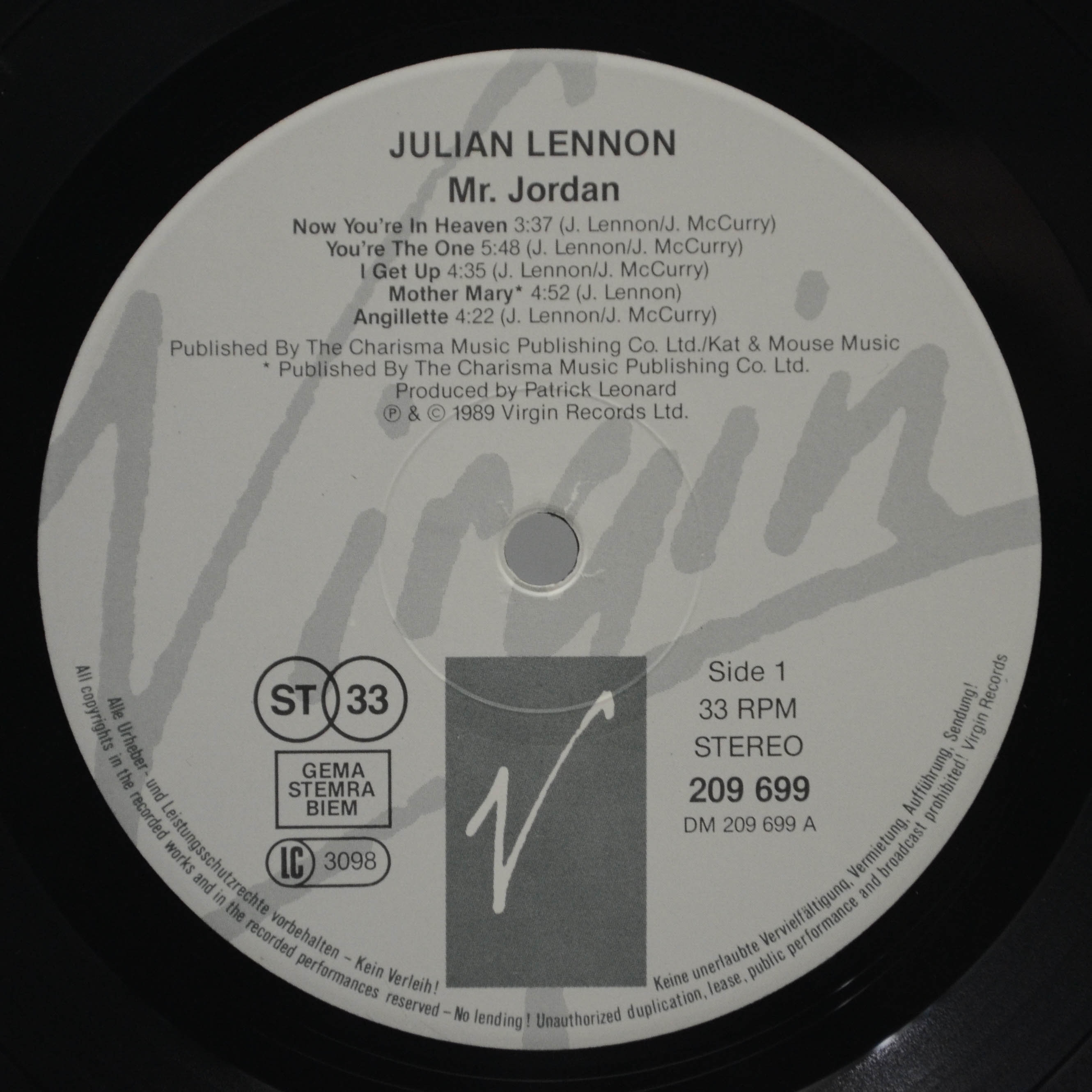 Julian Lennon — Mr. Jordan, 1989