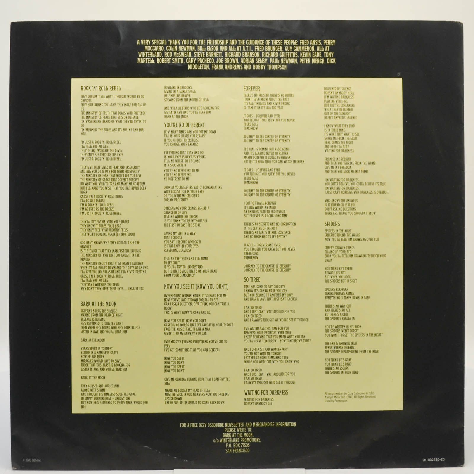 Ozzy Osbourne — Bark At The Moon, 1983