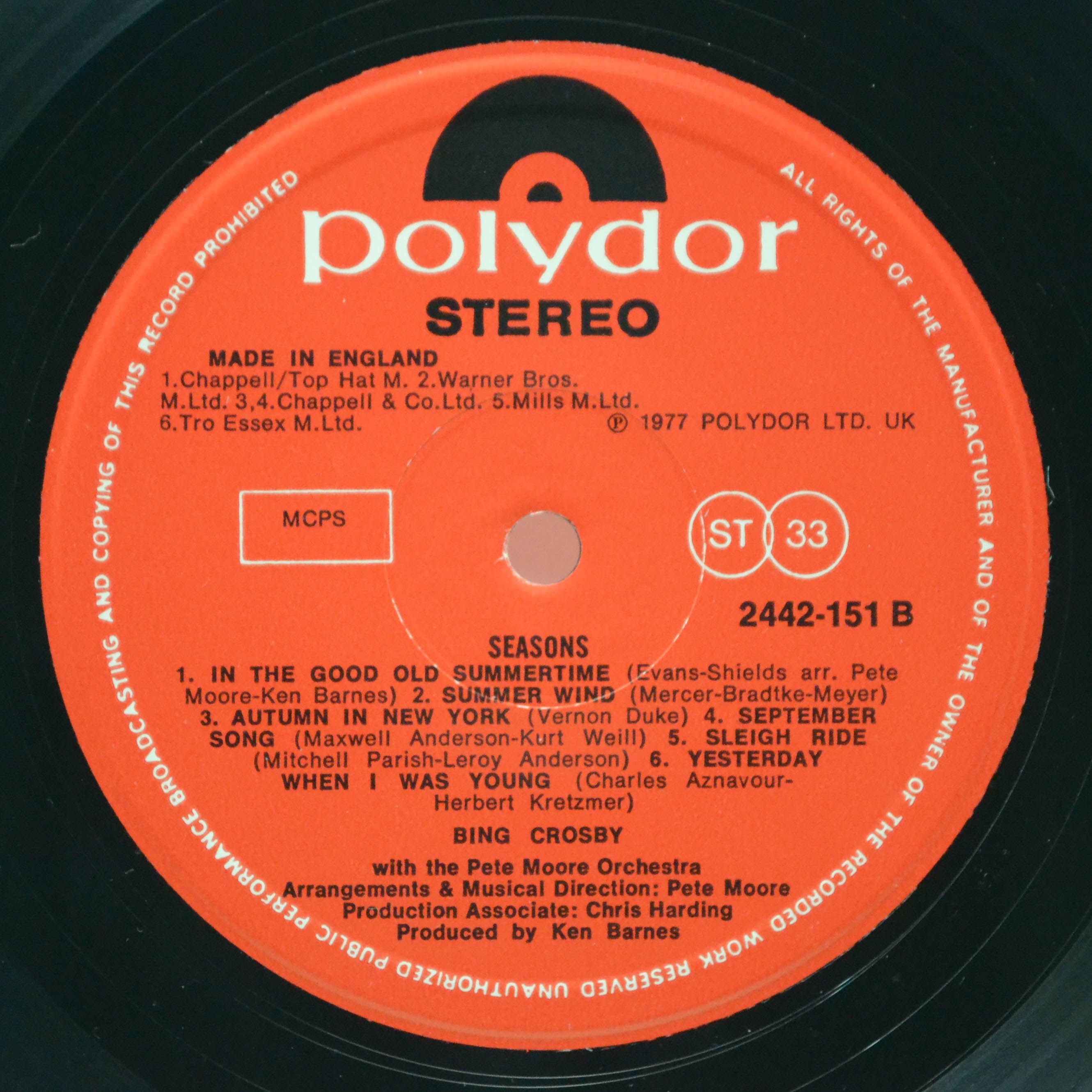 Bing Crosby — Seasons (UK), 1977