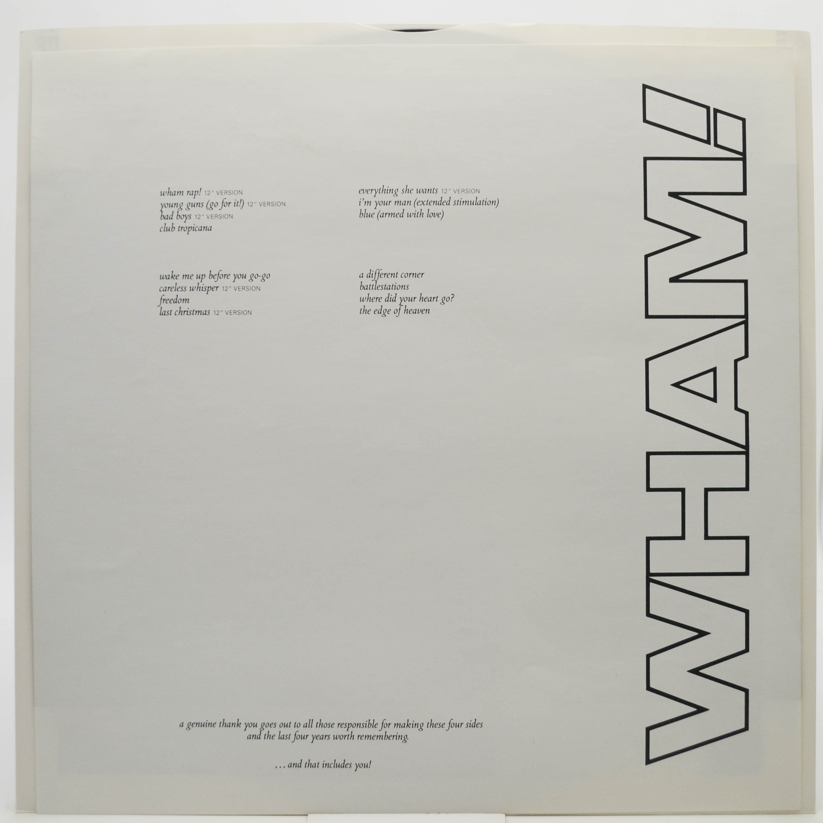 Wham! — The Final (2LP), 1986